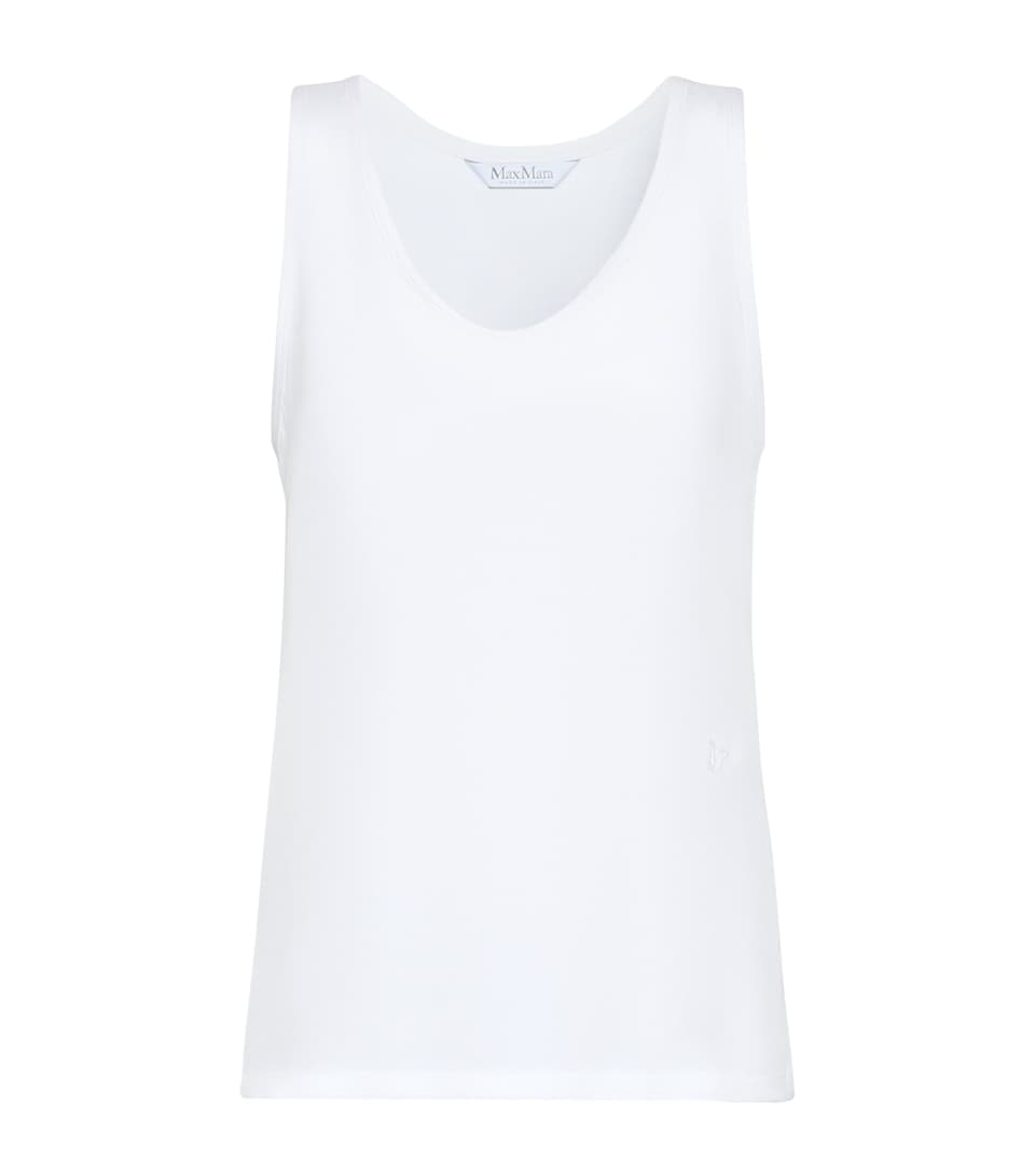 Max Mara Womens Silk Embroidered Tank Top White