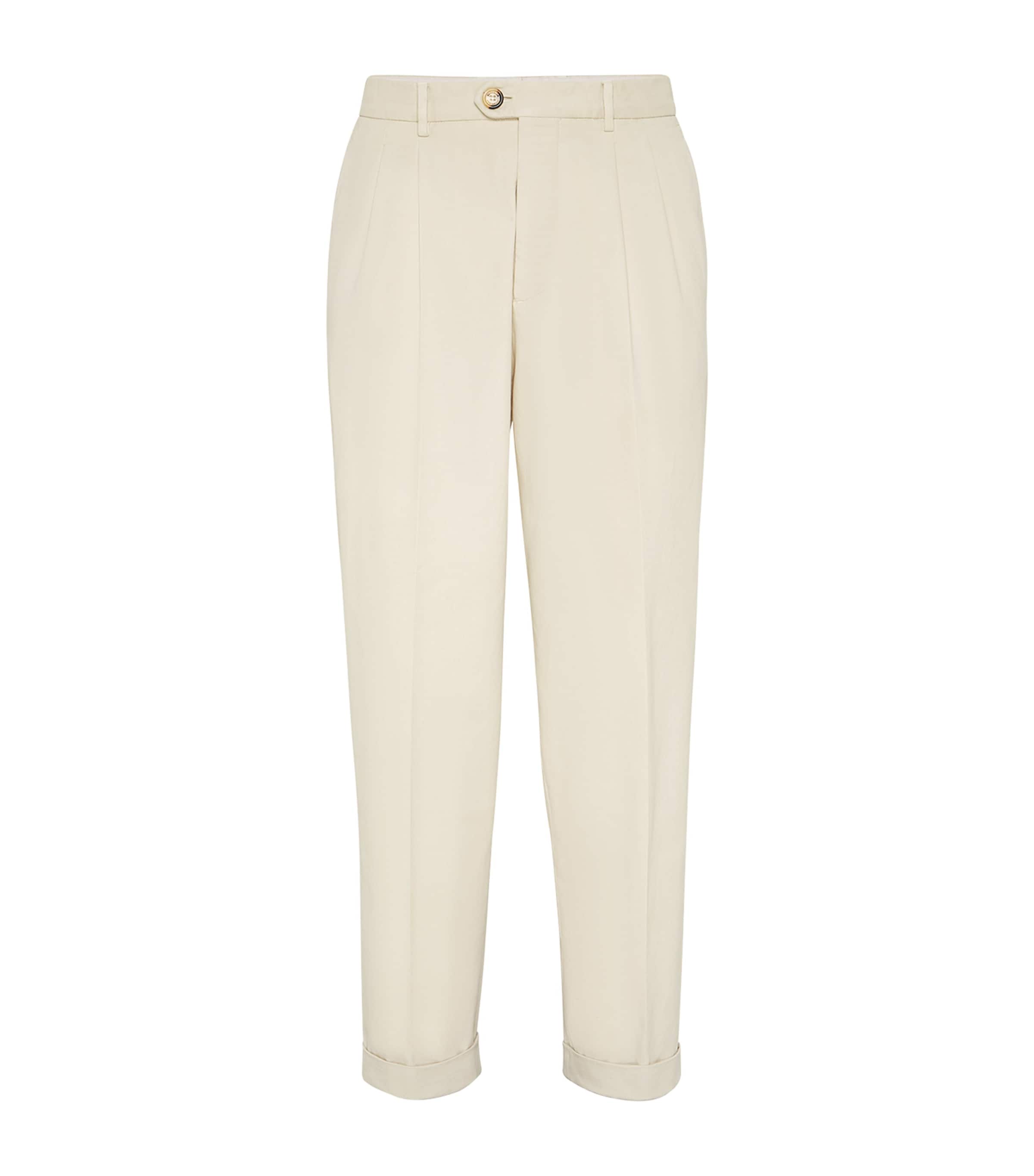 Cotton Pleated Trousers