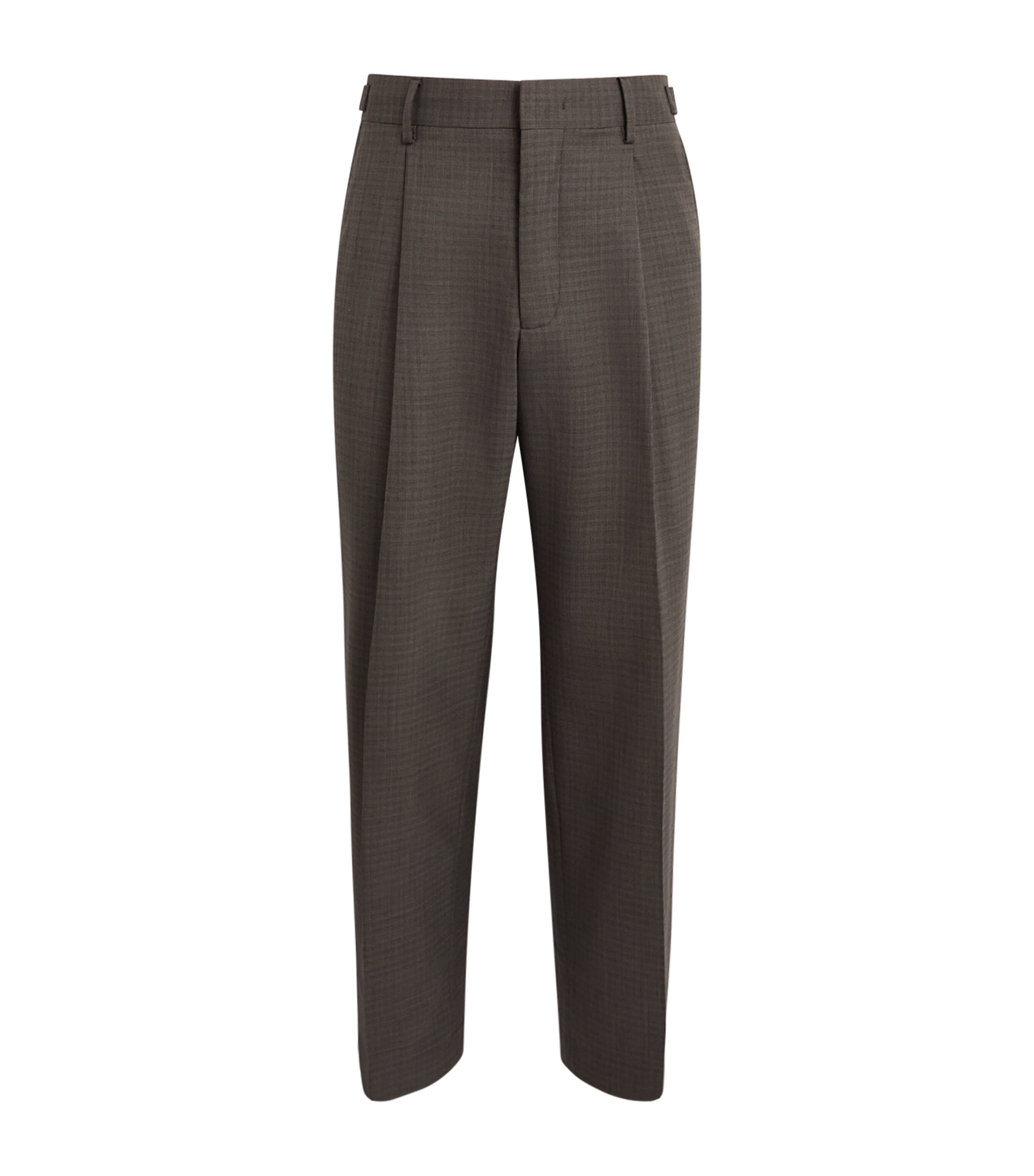 NN.07 Mens Wool-Blend Kay Relaxed Trousers Green Check