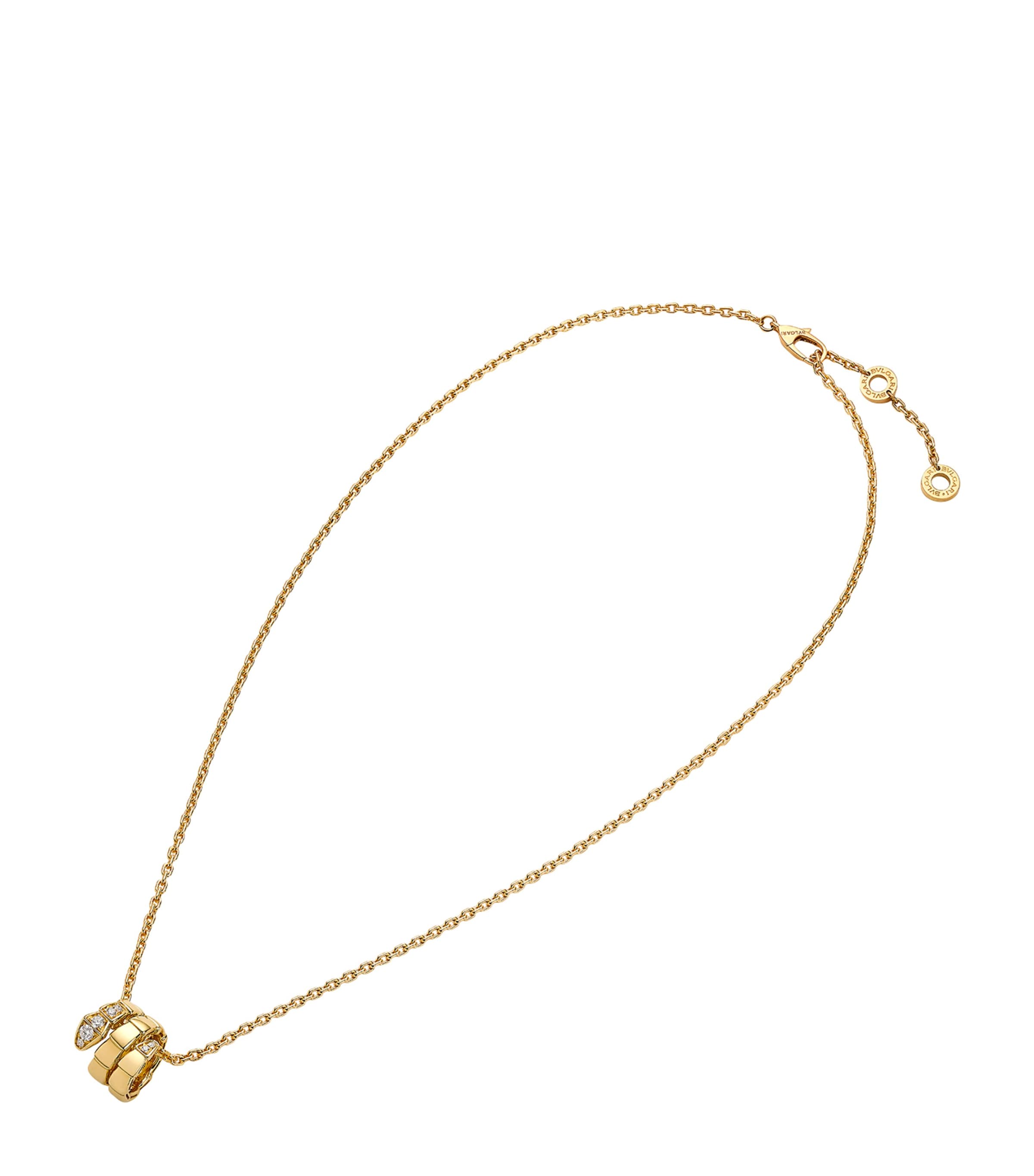 Yellow Gold and Diamond Serpenti Viper Necklace