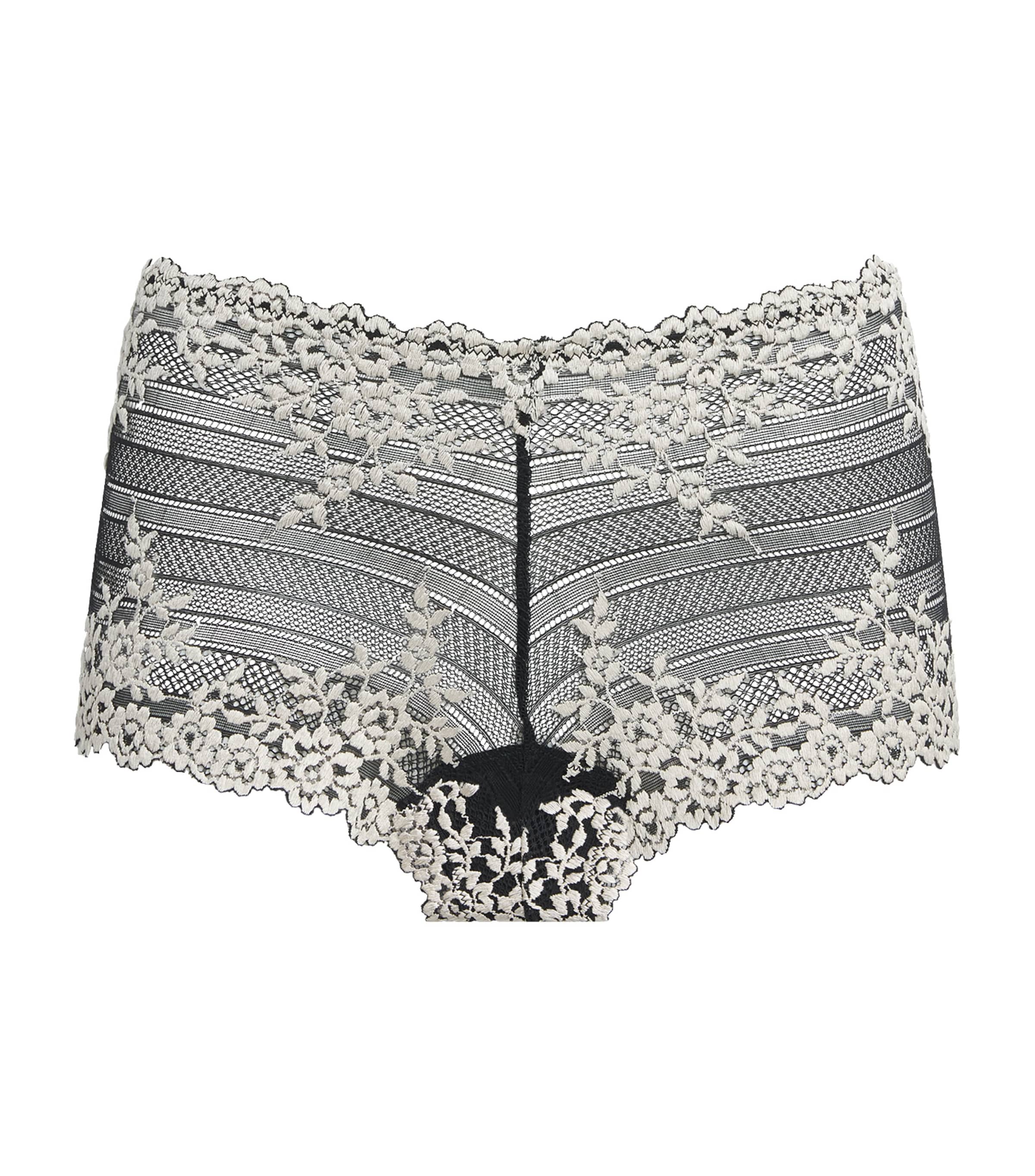 Wacoal Womens Embrace Lace Boy Shorts Blk