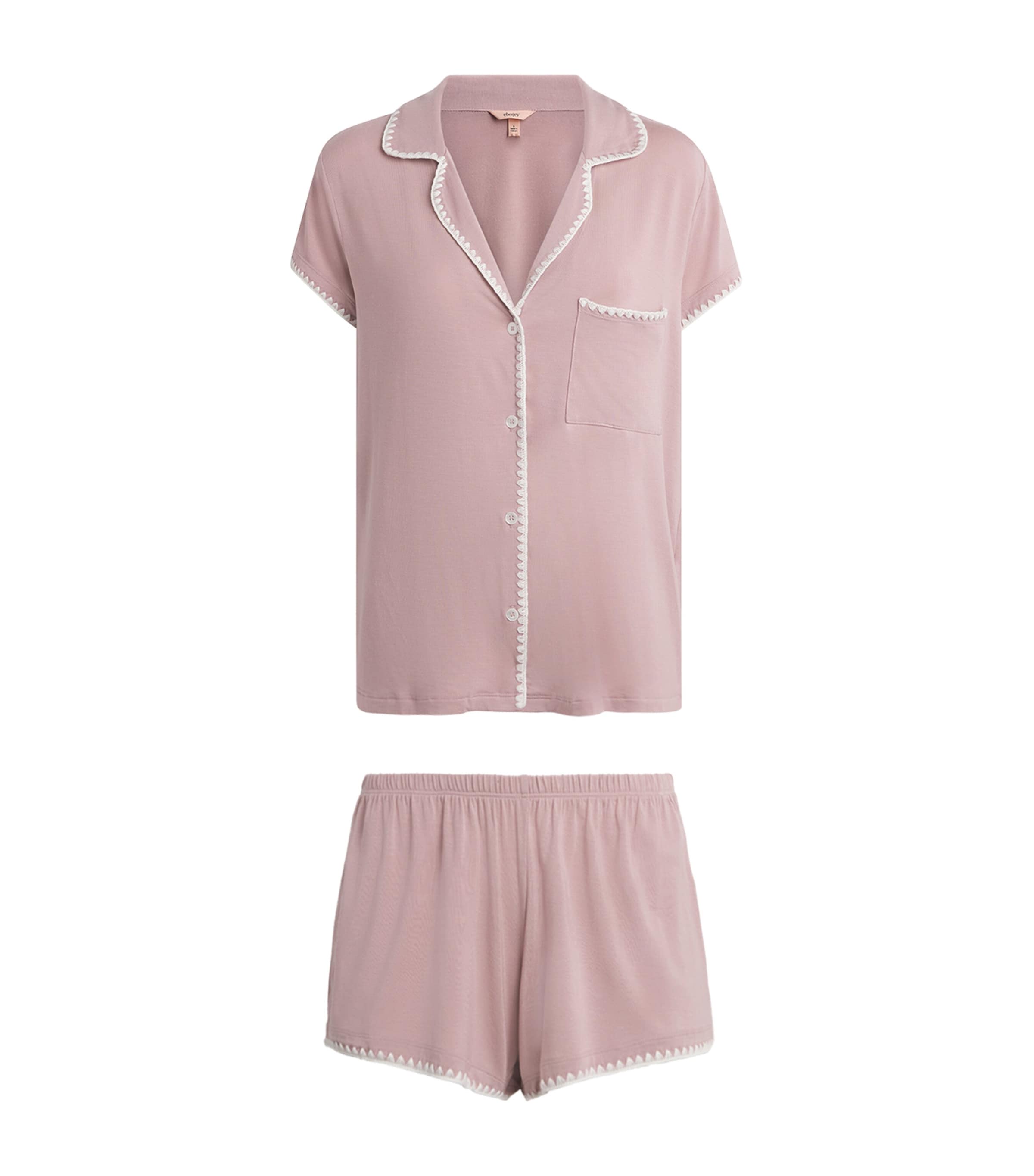 Eberjey Womens Frida Short Pyjama Set Woodrose/ivory