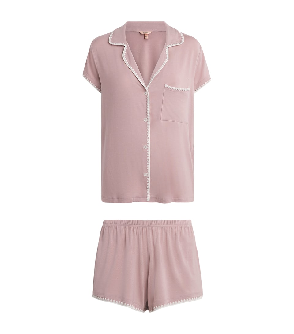 Eberjey Womens Frida Short Pyjama Set Woodrose/ivory