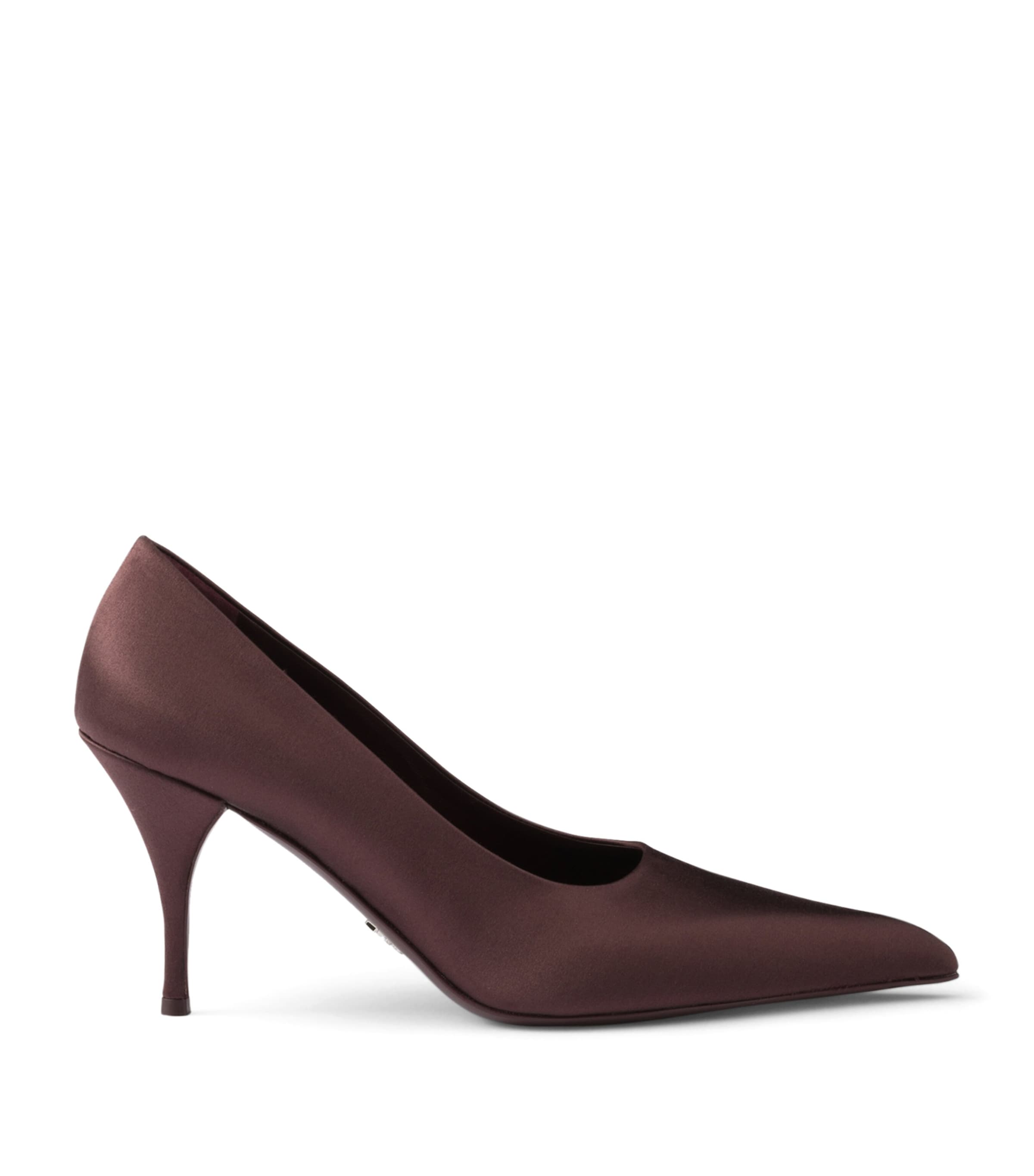 Prada Satin Pumps 85 Burgundy