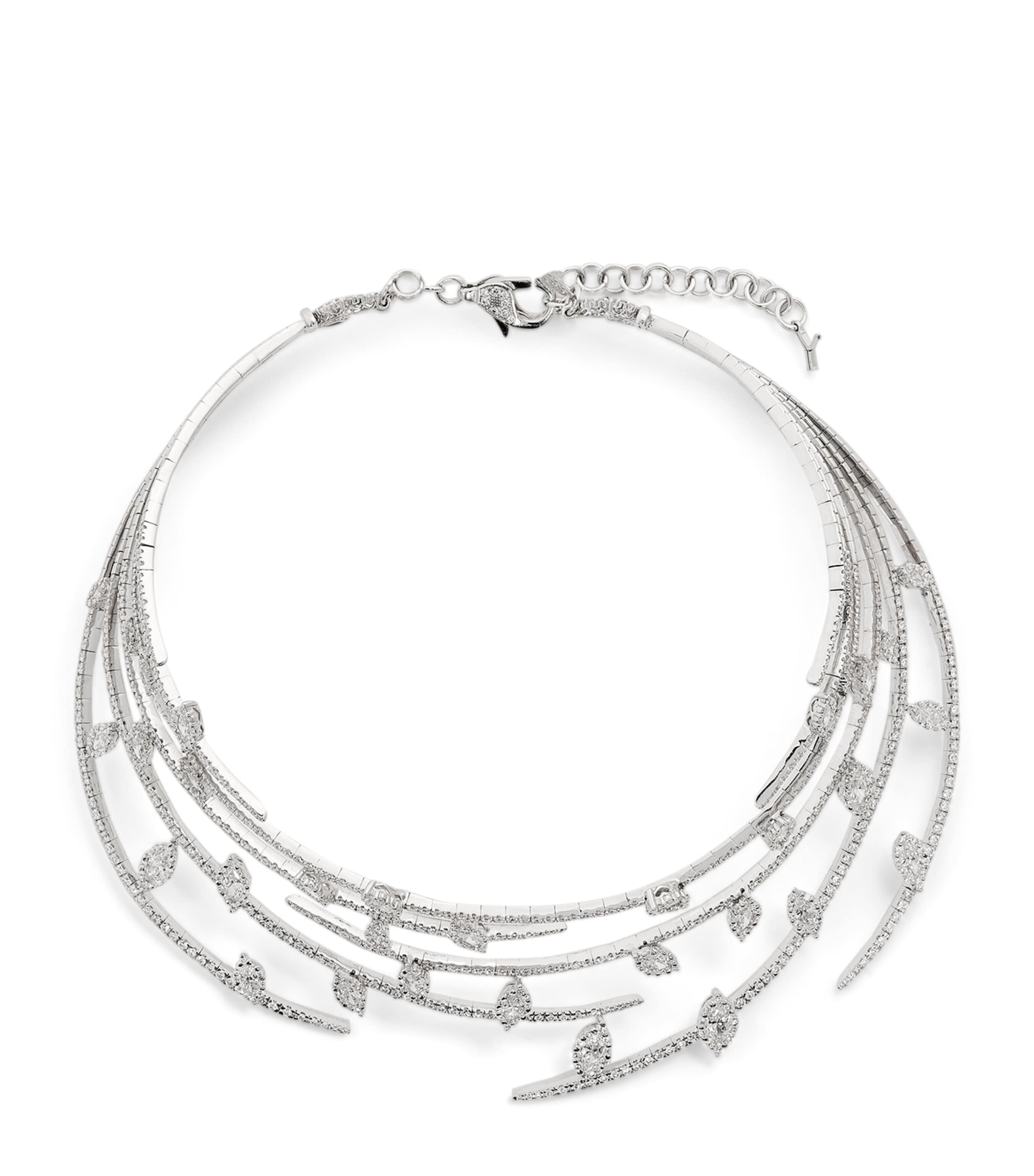 Yeprem White Gold and Diamond Y-Couture Leaf Choker White Gold