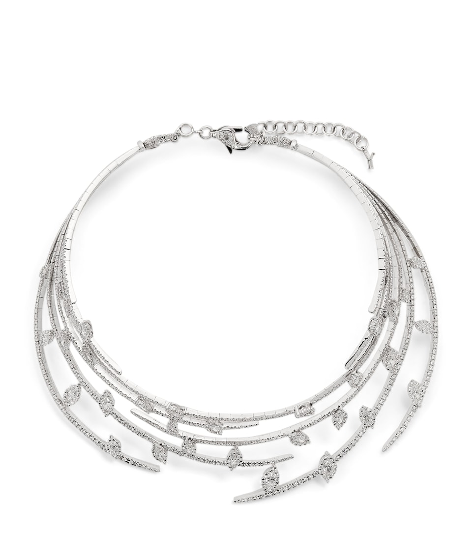 Yeprem White Gold and Diamond Y-Couture Leaf Choker White Gold