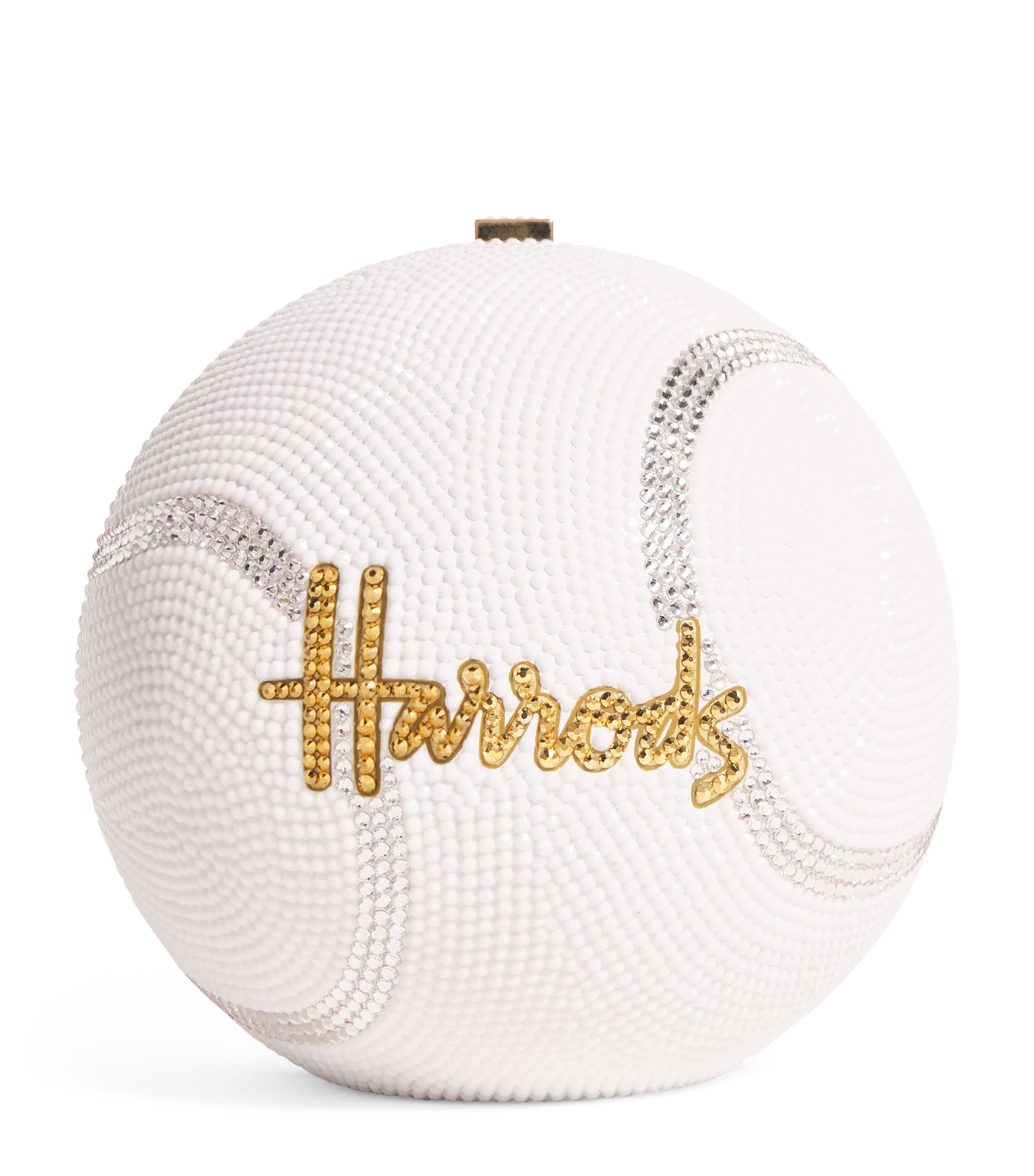 Judith Leiber x Harrods EXCLUSIVE Tennis Ball Clutch Bag Champagne Chalk Mlt