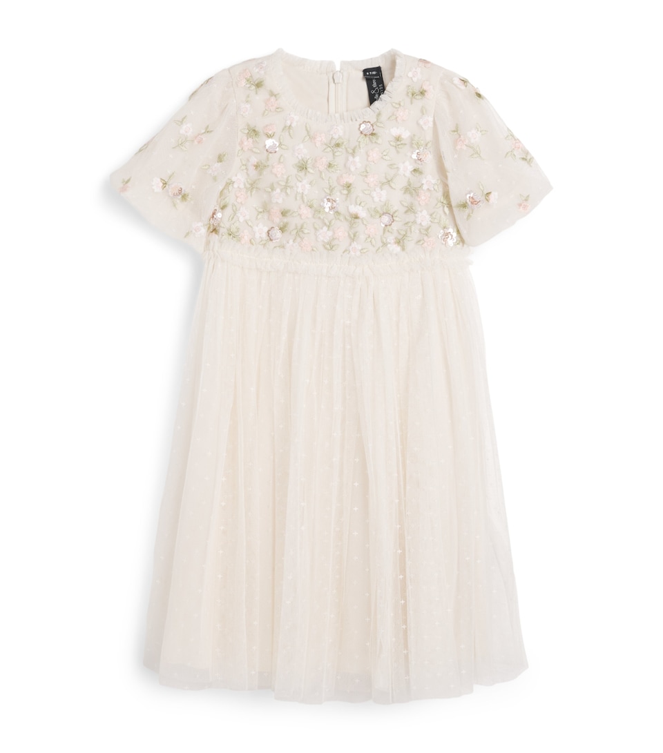 Needle & Thread Tulle Meadow Ditsy Dress (3-6 Years) Cream/peach