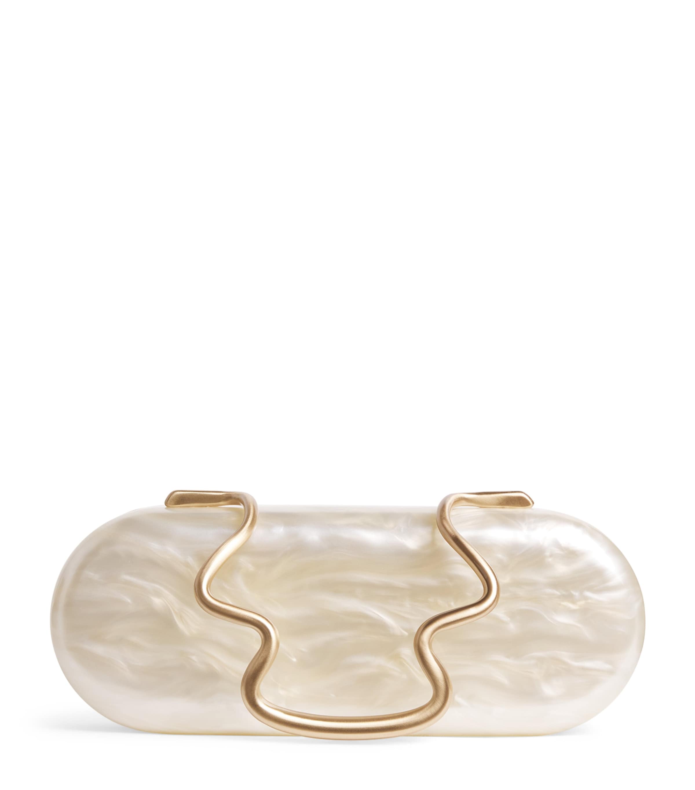 Cult Gaia Acrylic Ilaria Clutch Bag Ivory