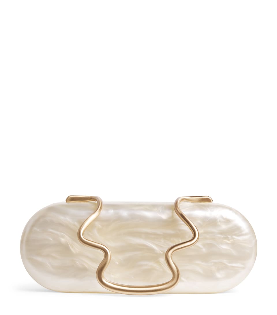 Cult Gaia Acrylic Ilaria Clutch Bag Ivory