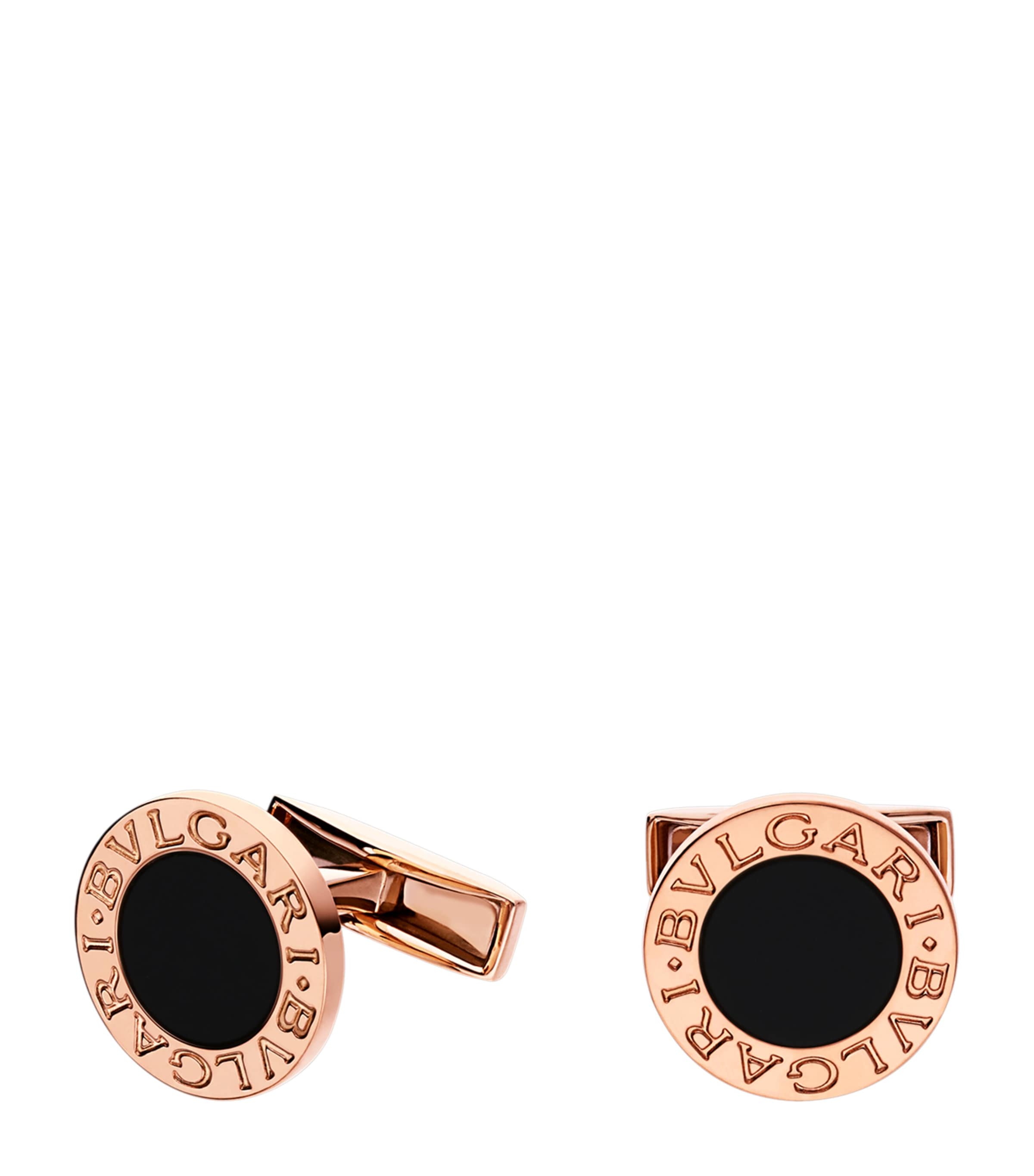 Bvlgari Rose Gold and Onyx BVLGARI BVLGARI Cufflinks Pink Gold