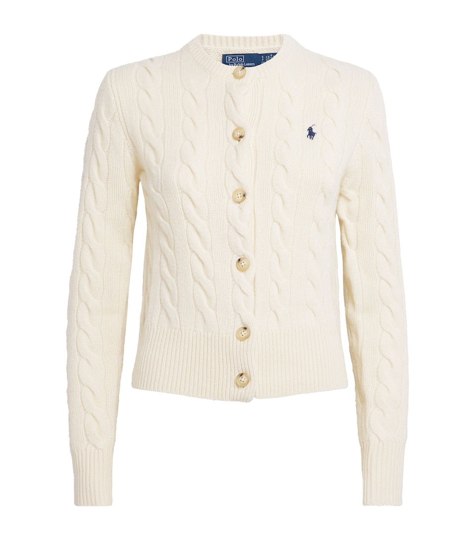 Wool-Cashmere Cable Knit Cardigan