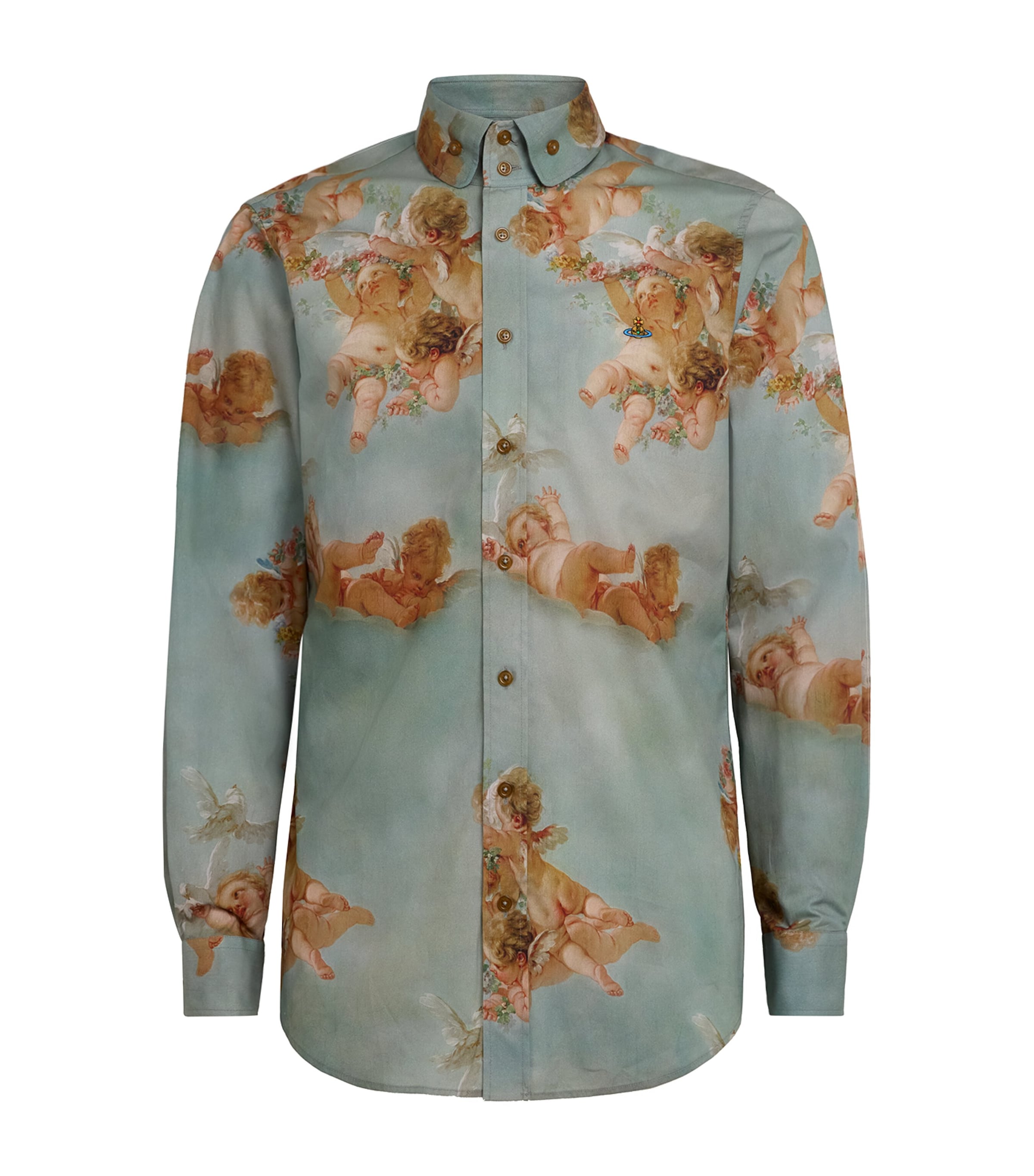 Vivienne Westwood Mens Printed Two-Button Krall Shirt Prmvra Crub