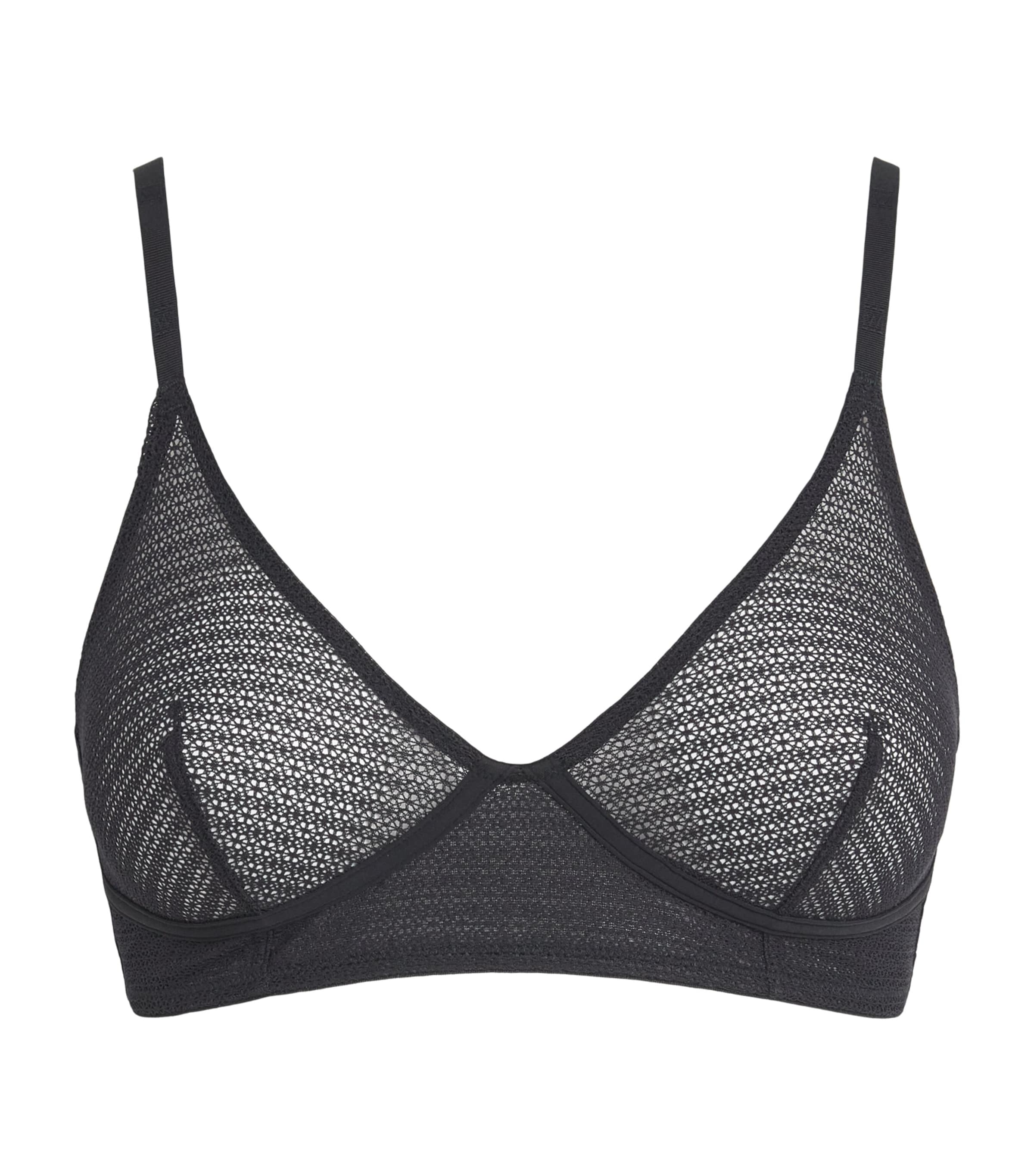 Wolford Womens Geo Lace Triangle Bralette Black