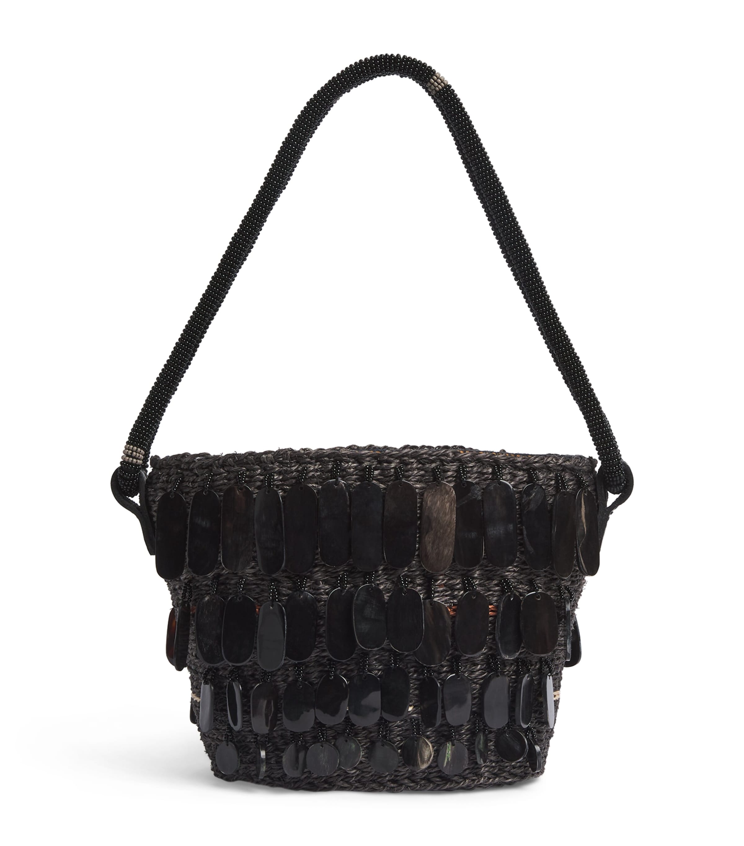 Studio Namnyak Small Sisal Kiondo Basket Bag Black