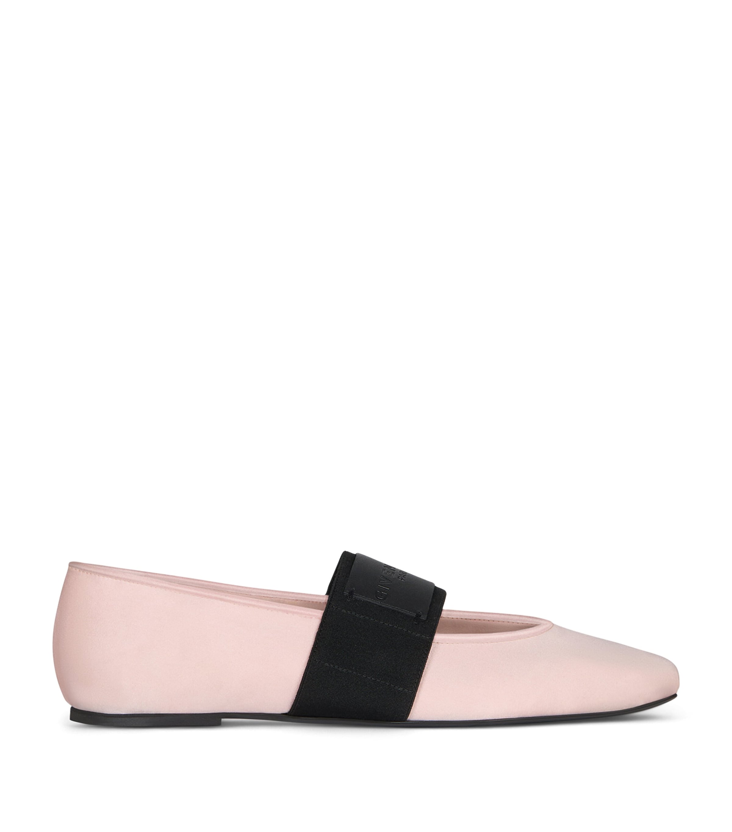 Givenchy Satin Square Toe Ballet Flats Silk Pink
