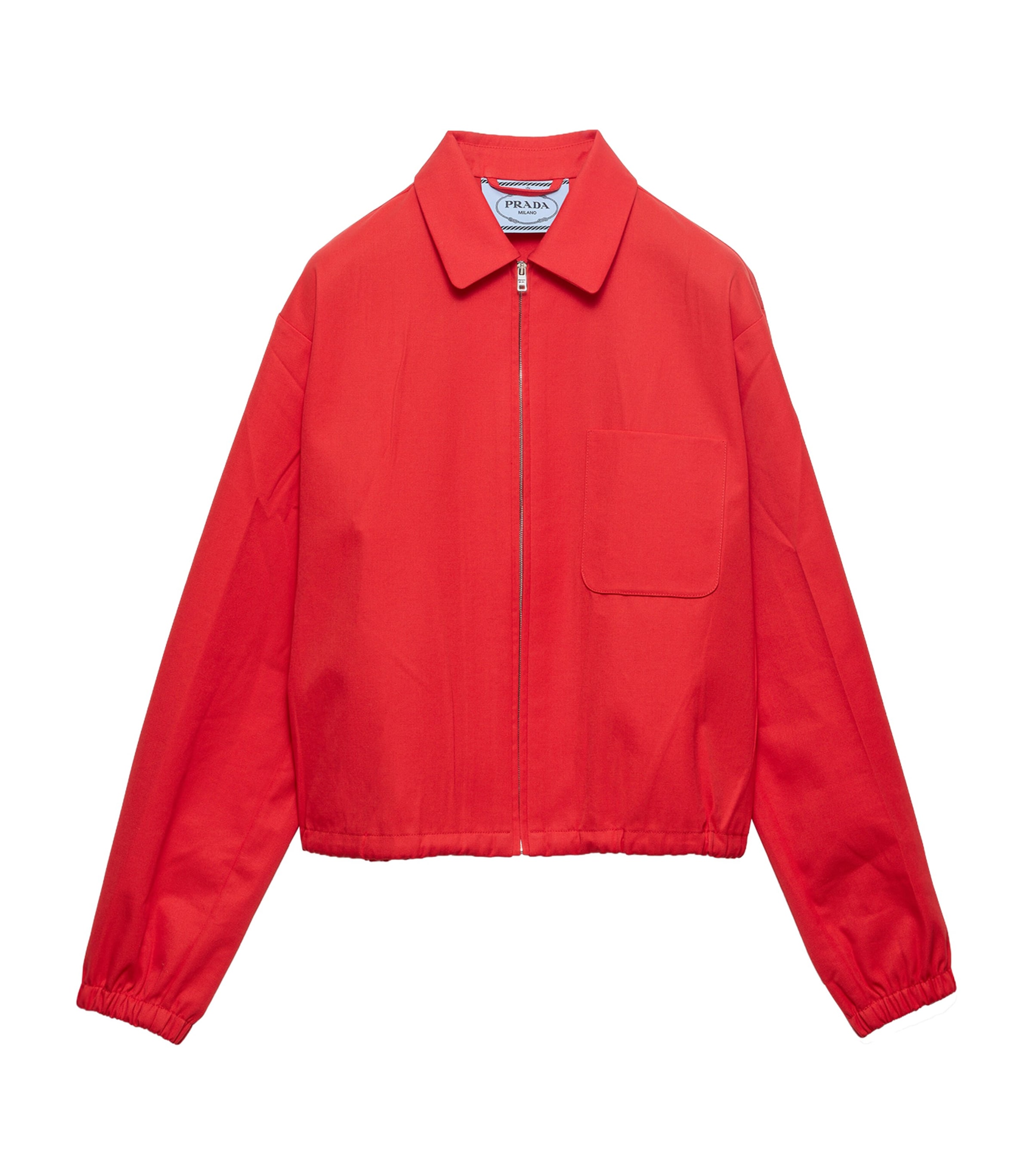 Prada Womens Gabardine Blouson Jacket Red