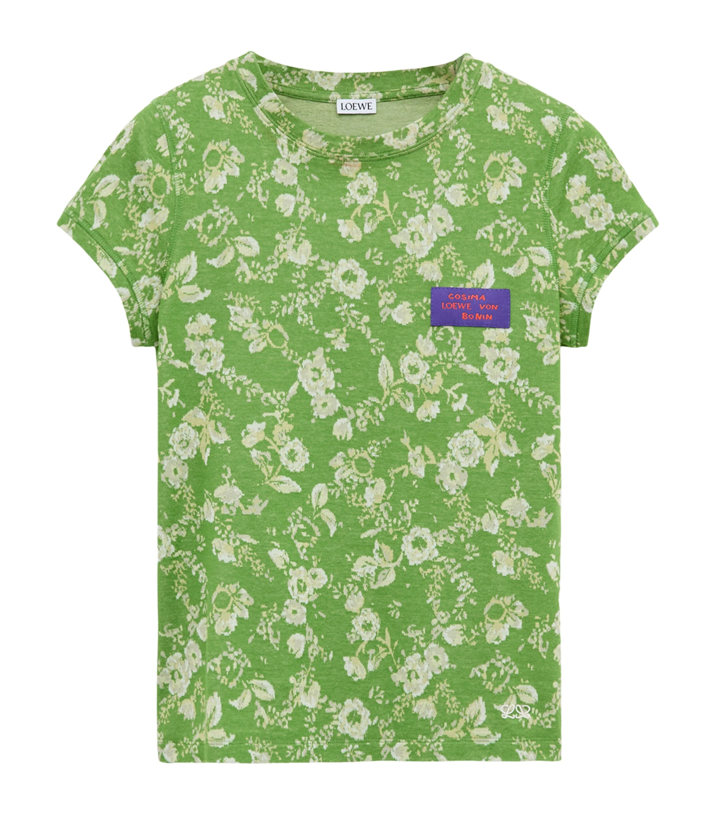 LOEWE Womens x Cosima Von Bonin Floral T-Shirt Green