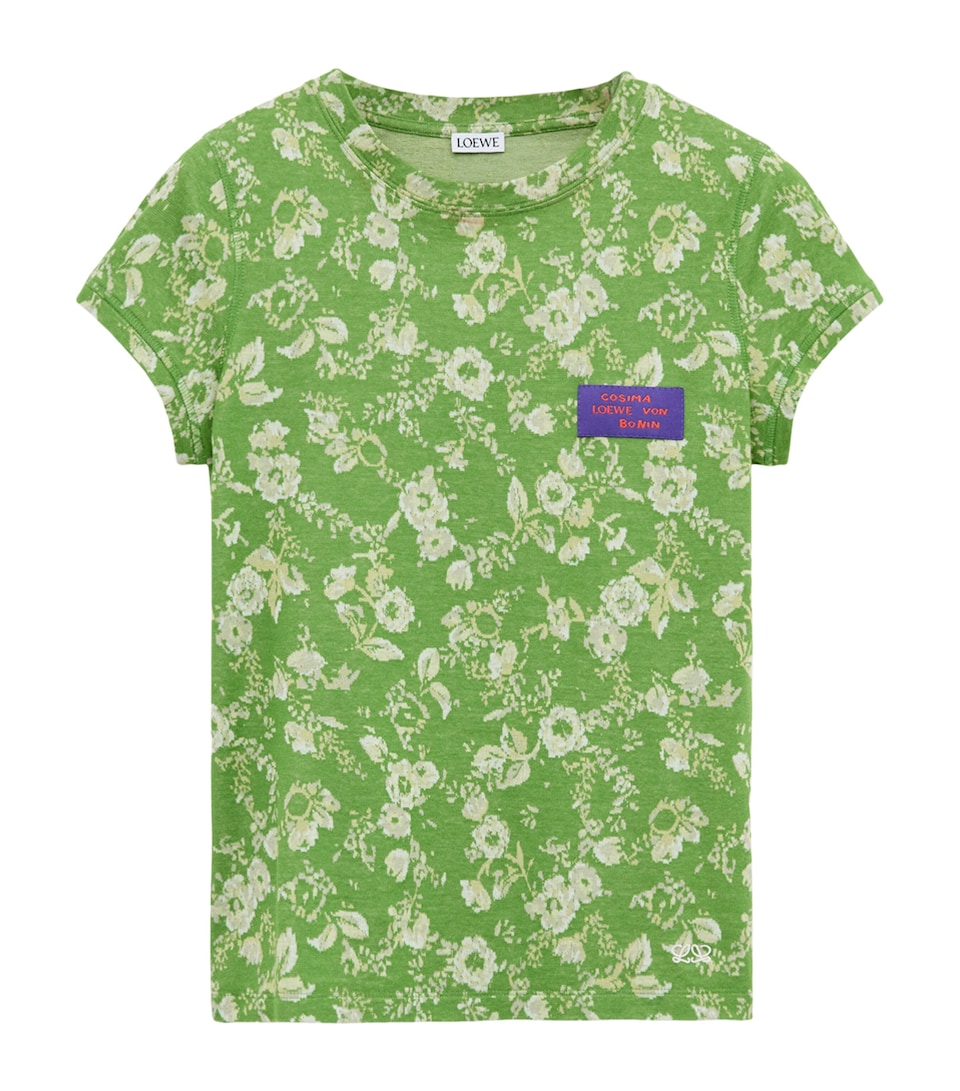 LOEWE Womens x Cosima Von Bonin Floral T-Shirt Green