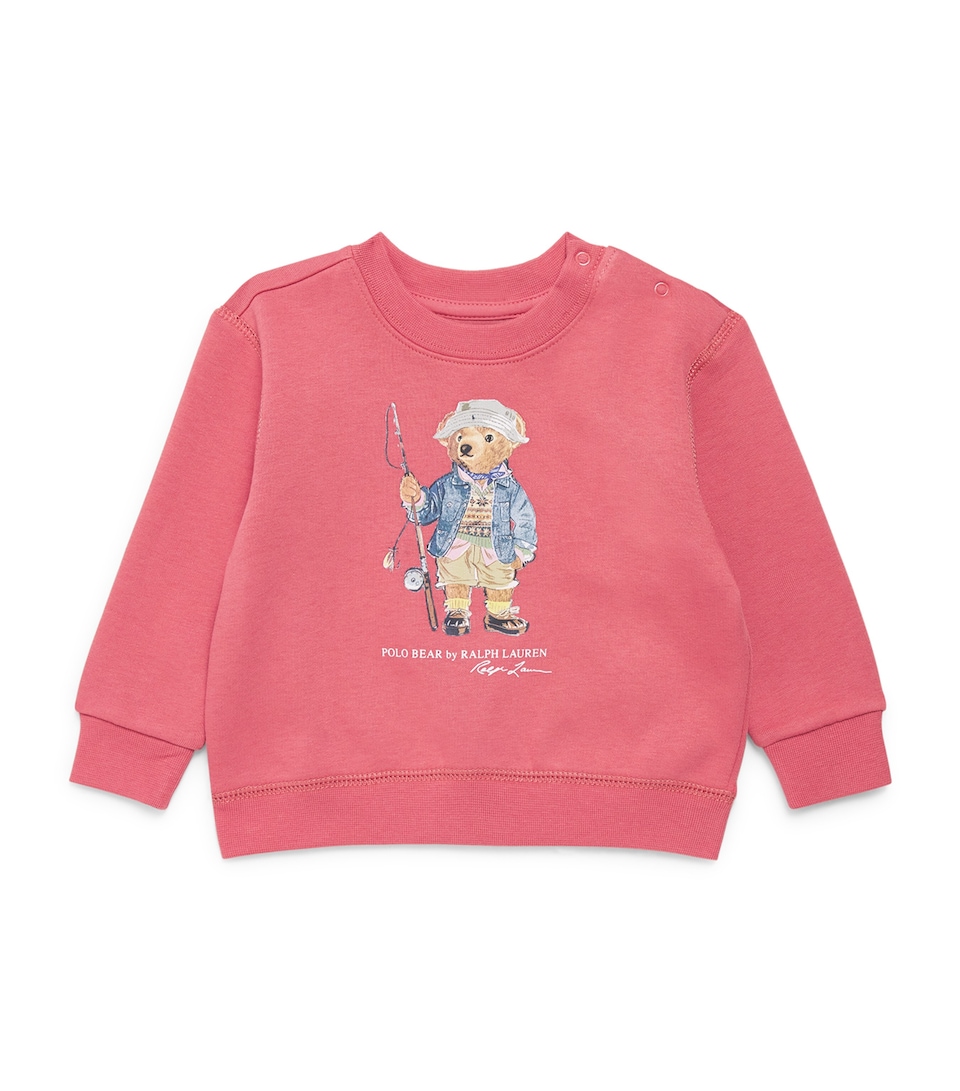 Ralph Lauren Kids Polo Bear Sweatshirt (3-24 Months) Adirondack Berry