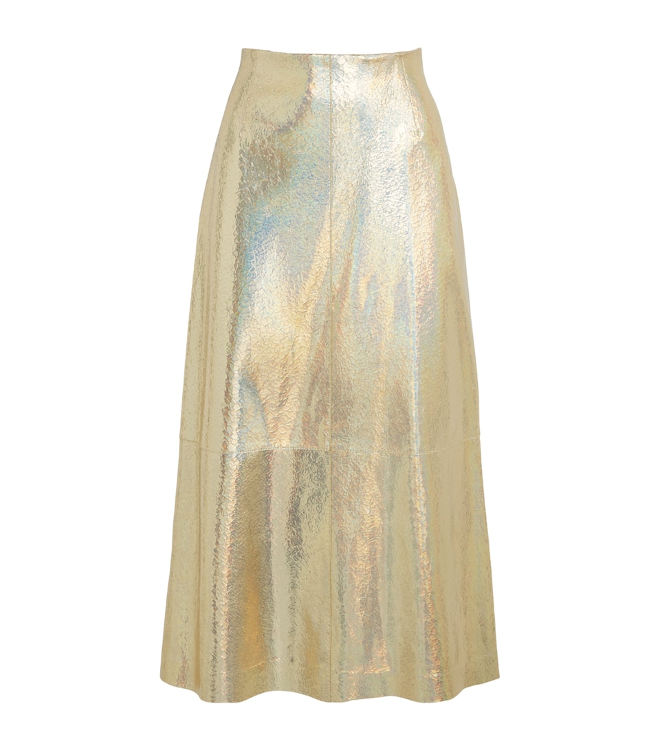 Suede Metallic Midi Skirt