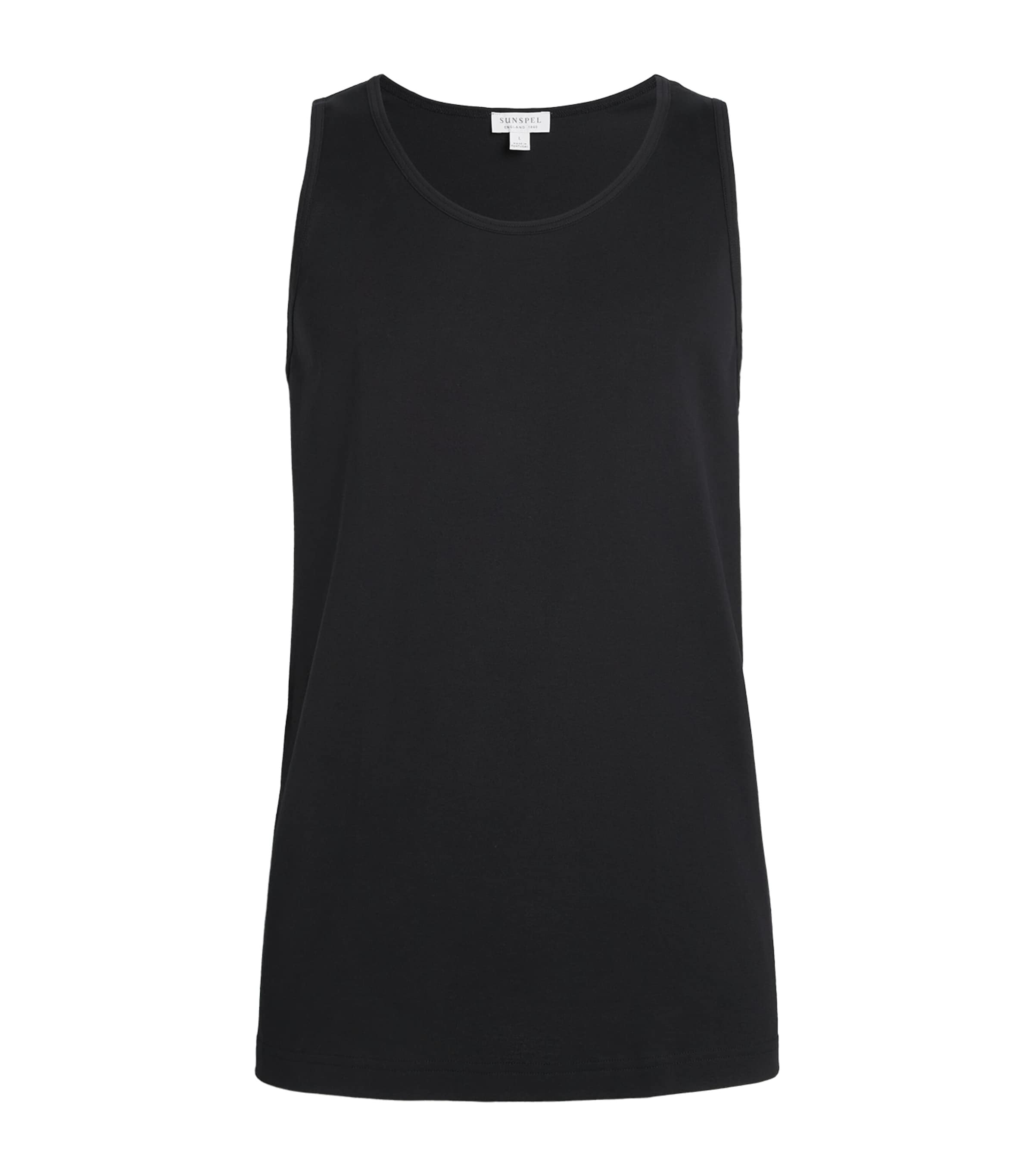 Sunspel Mens Superfine Cotton Vests (Pack of 3) Bkaa Black