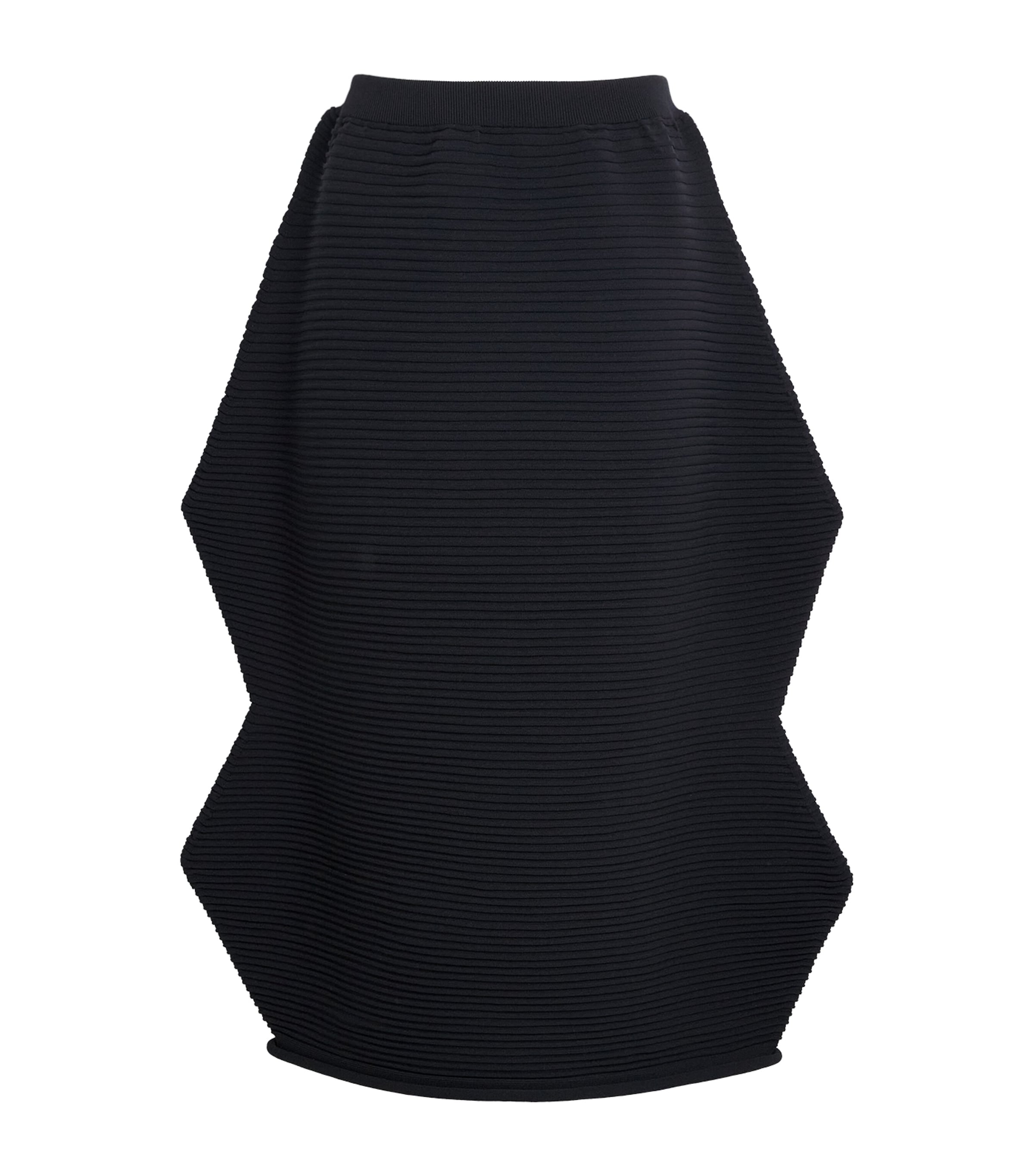 Pleats Please Issey Miyake Womens Zig Zag Knit Midi Skirt Black