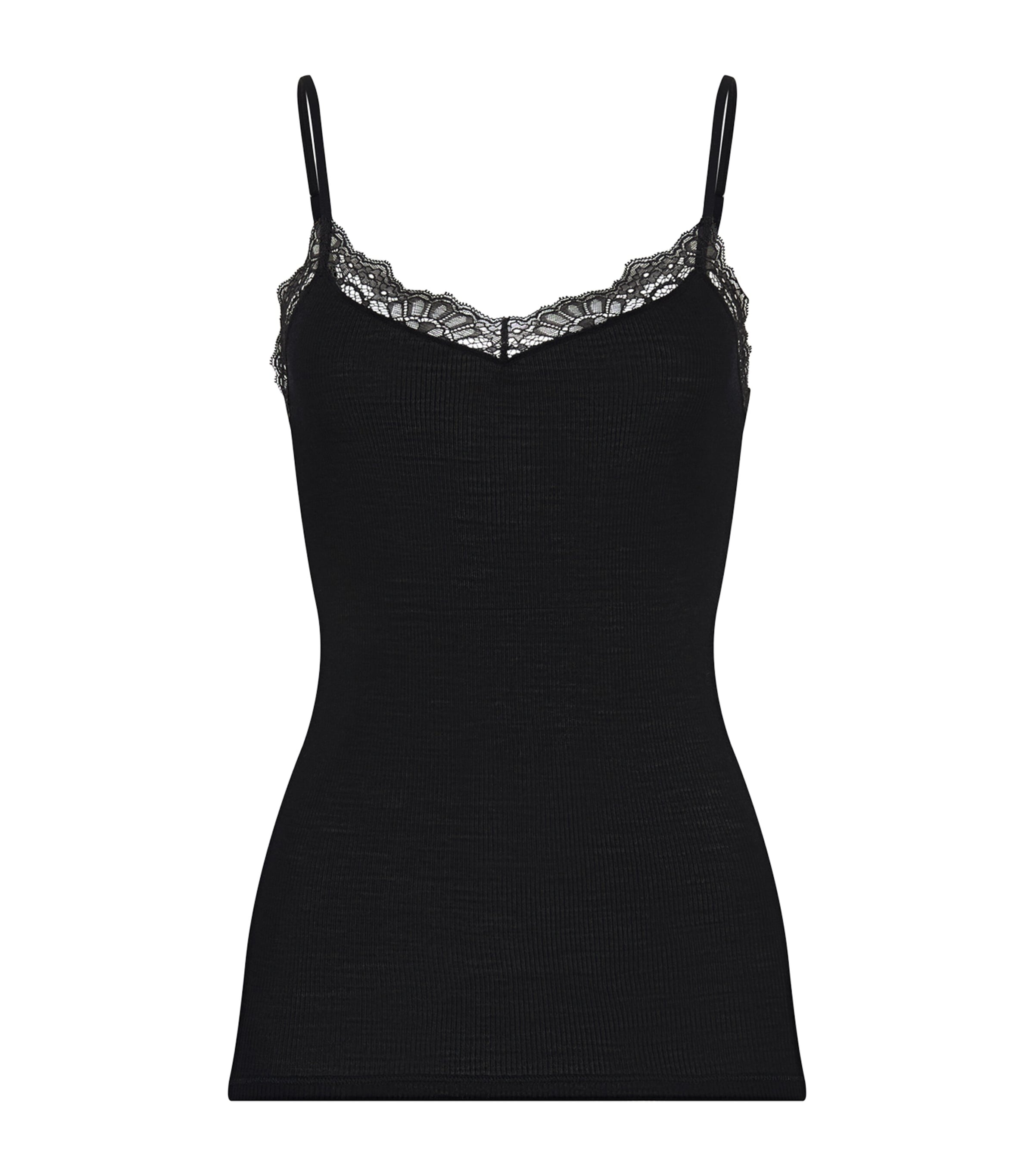 Hanro Womens Wool-Silk Cami Top Black