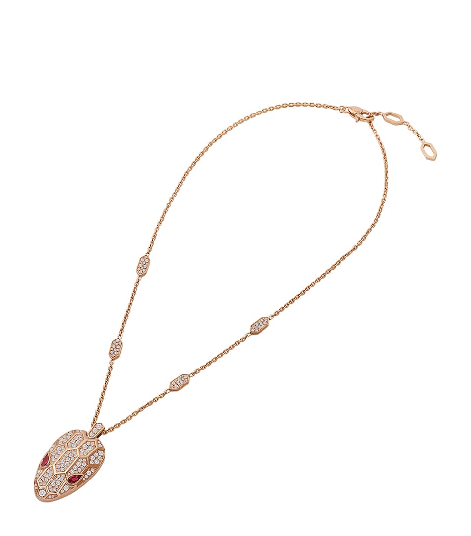 Rose Gold, Diamond and Rubellite Serpenti Necklace