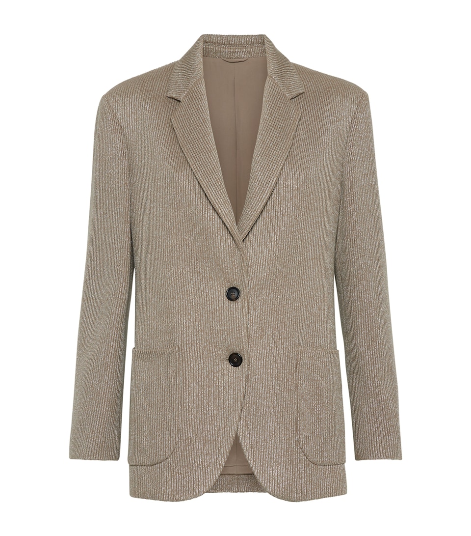 Cotton-Blend Ribbed Blazer