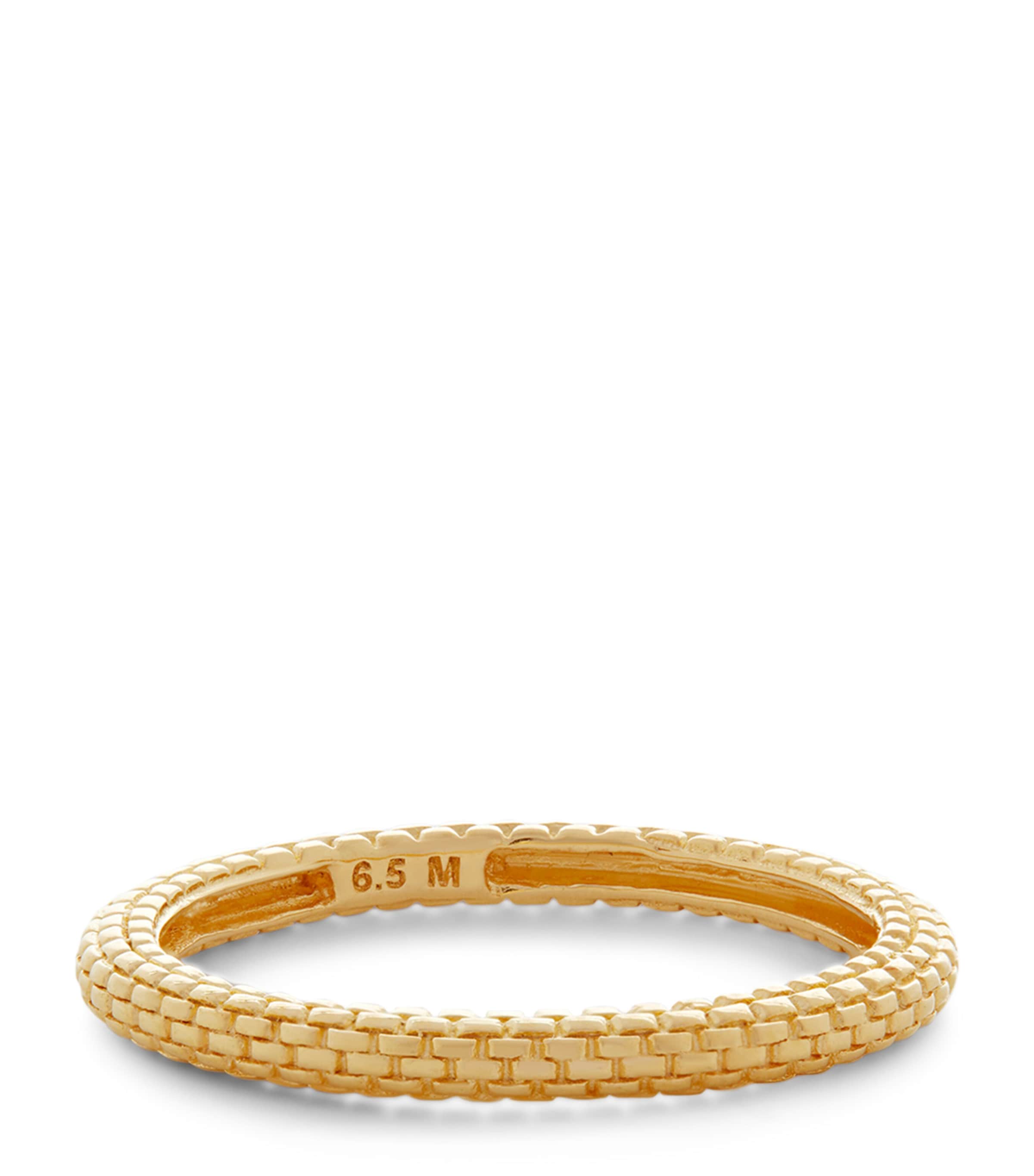 Yellow Gold-Plated Sterling Silver Heirloom Stacking Ring