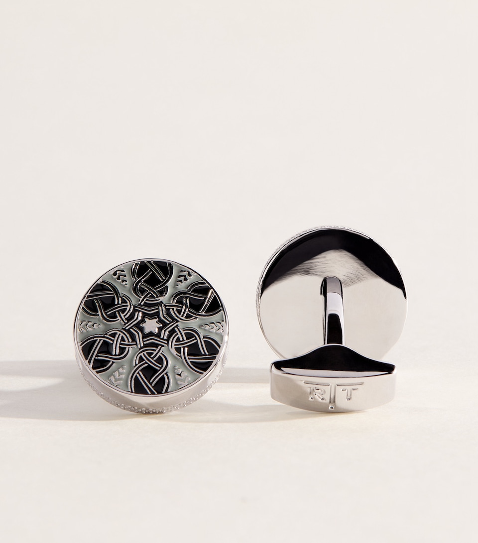 Tateossian Star Weave Cufflinks Grey