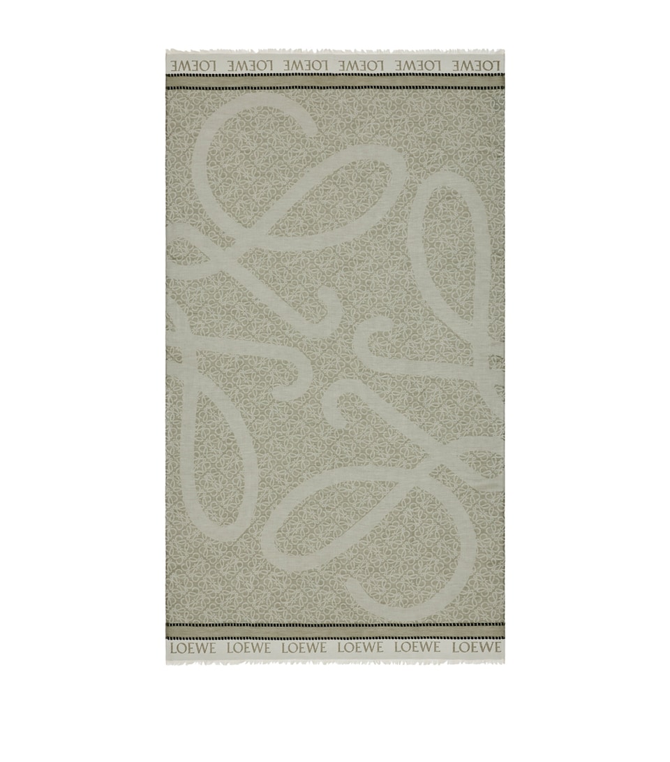 LOEWE Womens x Paula's Ibiza Cotton Anagram Pareo Khaki Green