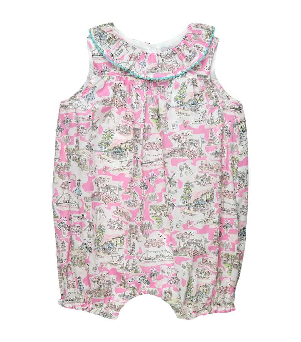 Trotters Cotton Holiday Scenes Playsuit (3-24 Months) Bright Pink Holiday
