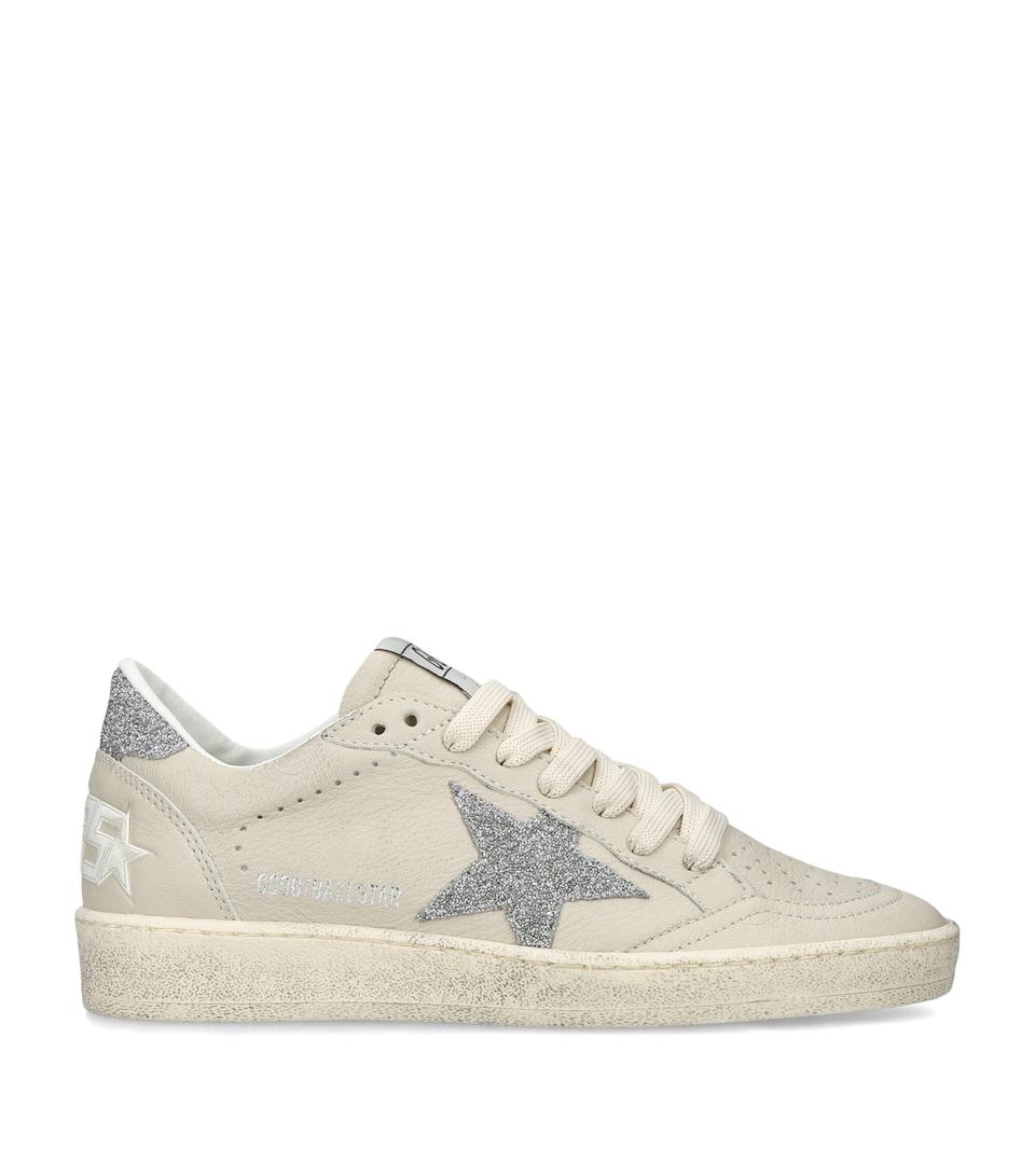 Golden Goose Leather Ballstar Sneakers Cream Comb