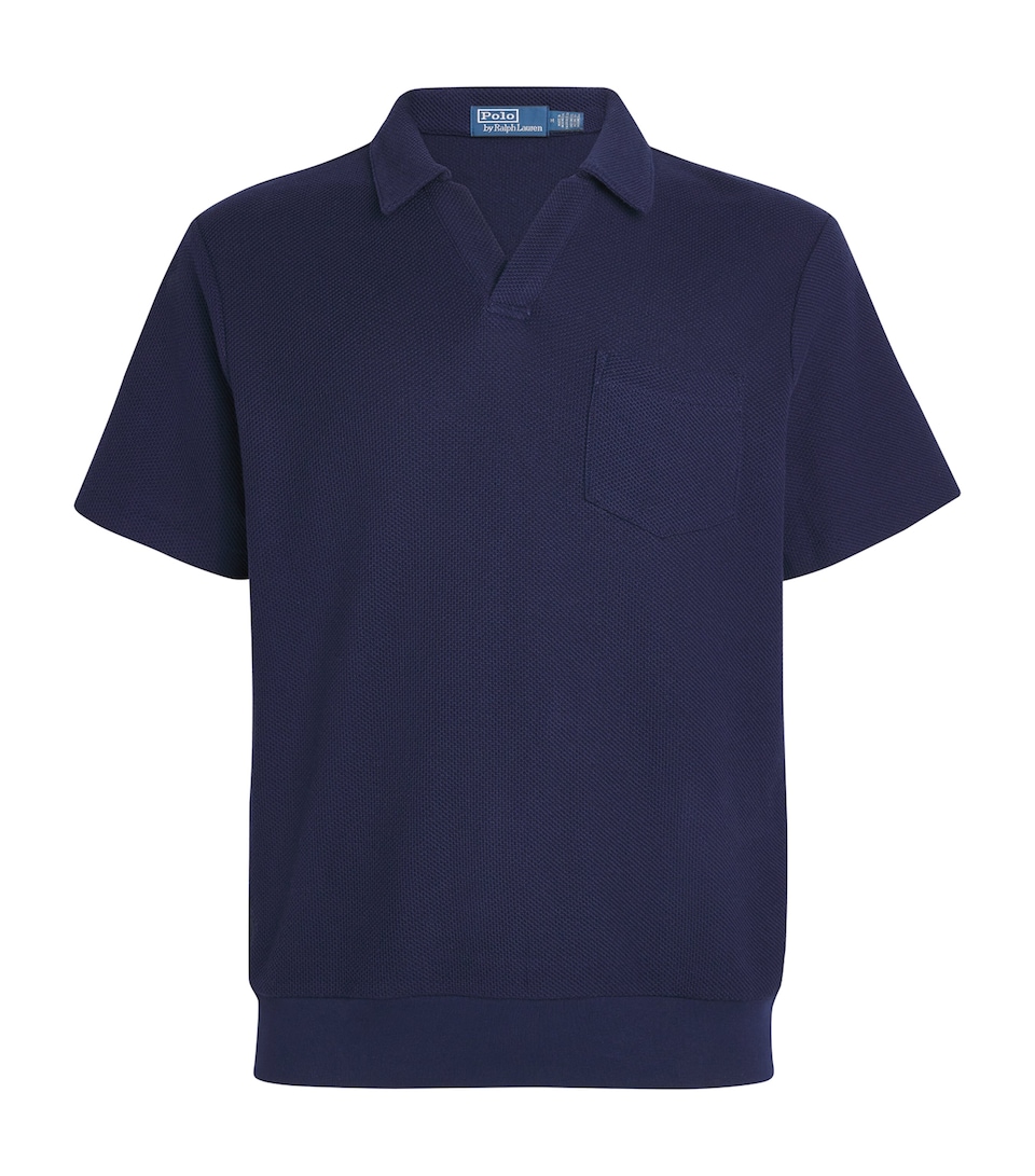 Cotton Open-Collar Polo Shirt