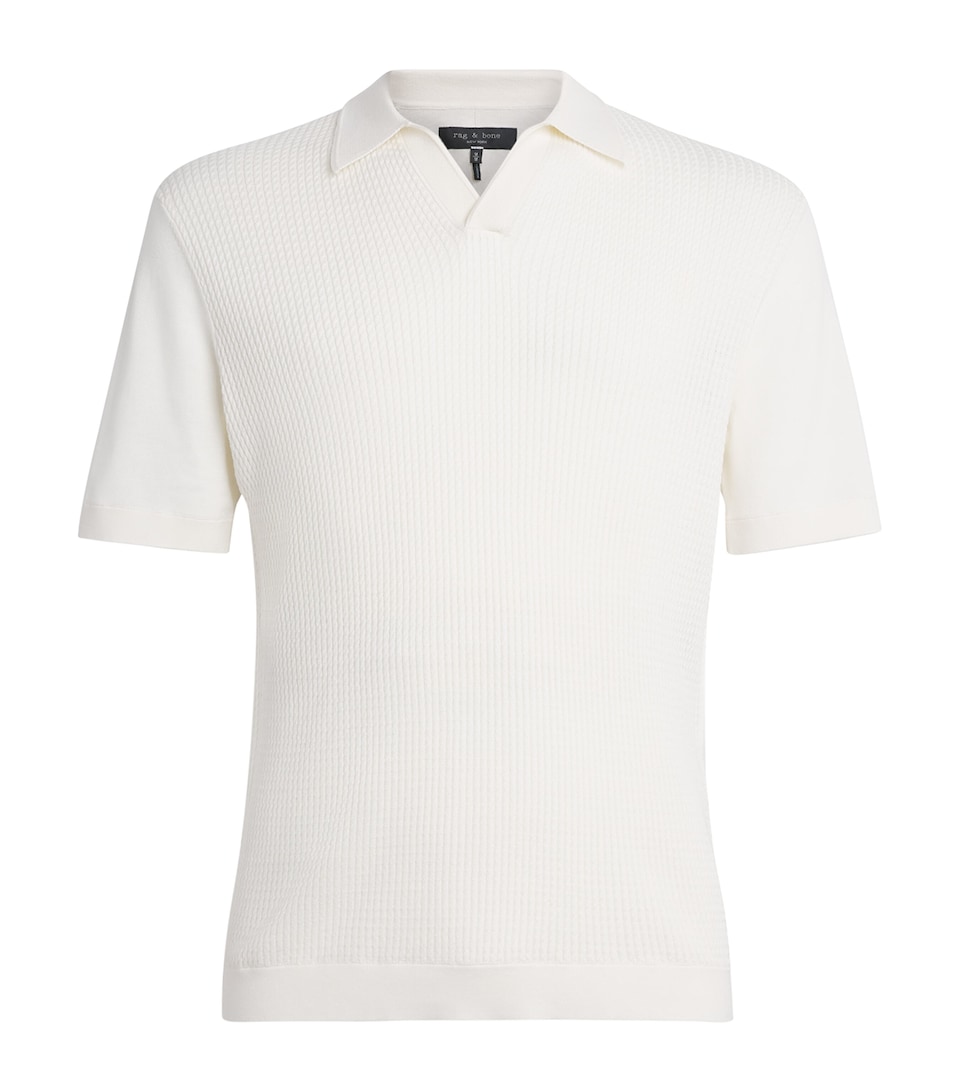 Cotton Rib-Knit Polo Shirt