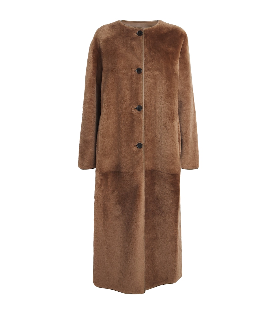 Shearling-Leather Reversible Rilana Coat