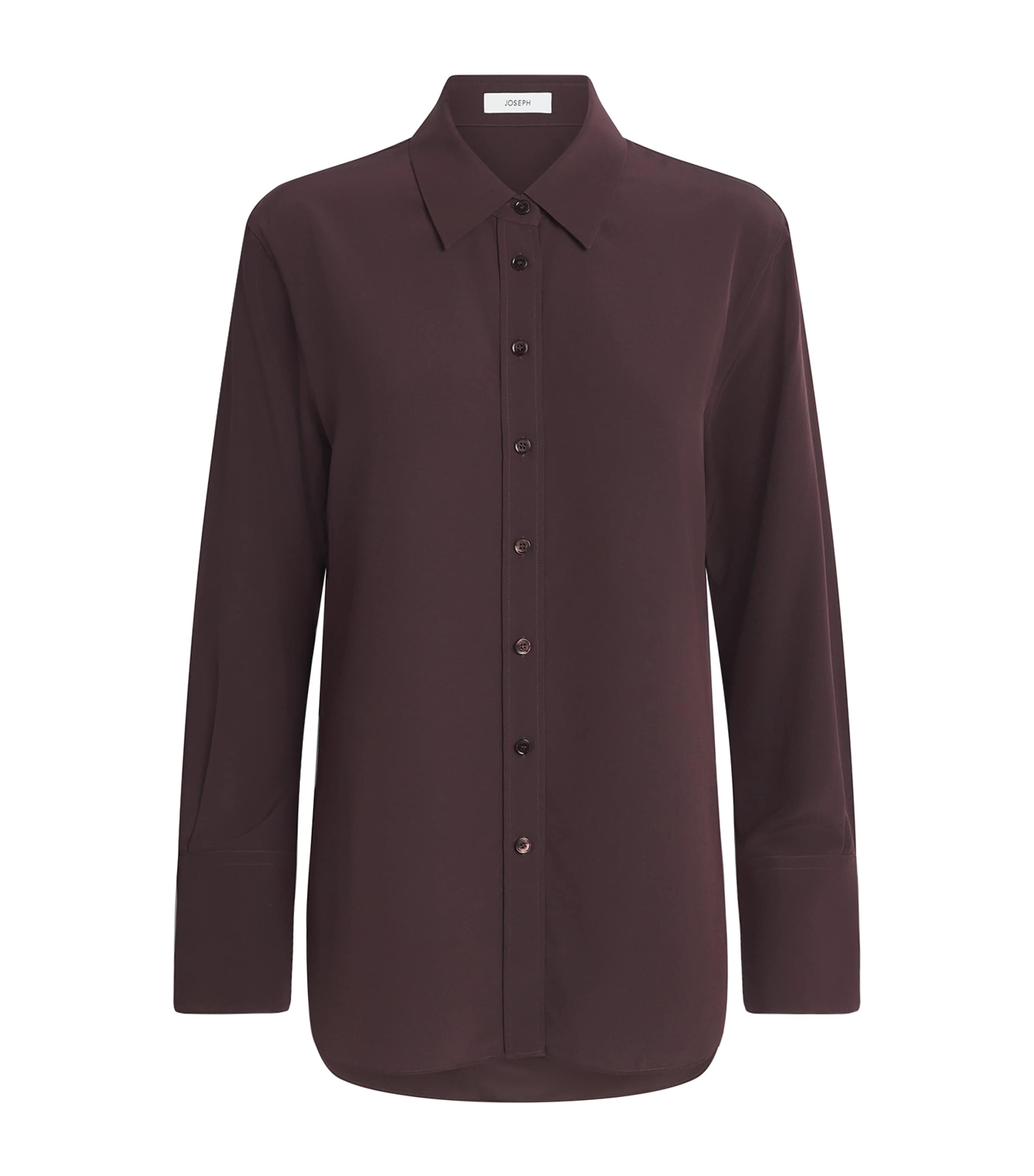 Joseph Womens Silk Crepe de Chine Joe Blouse Mahogany