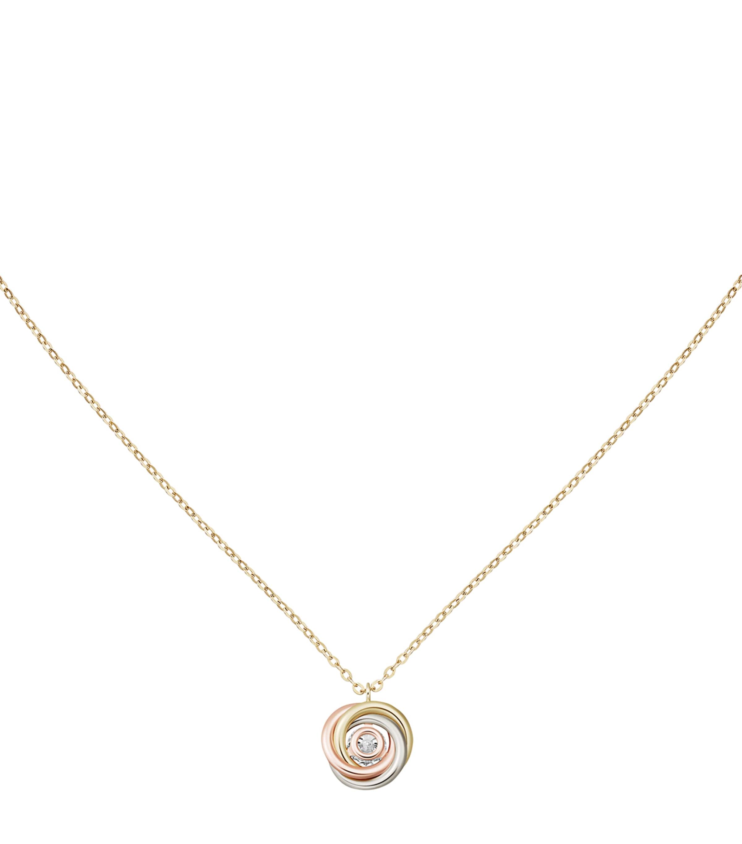 Mixed Gold and Diamond Trinity Necklace (40-44cm)