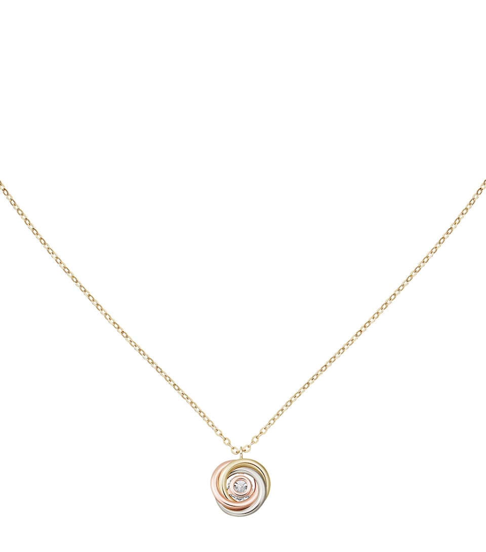 Mixed Gold and Diamond Trinity Necklace (40-44cm)