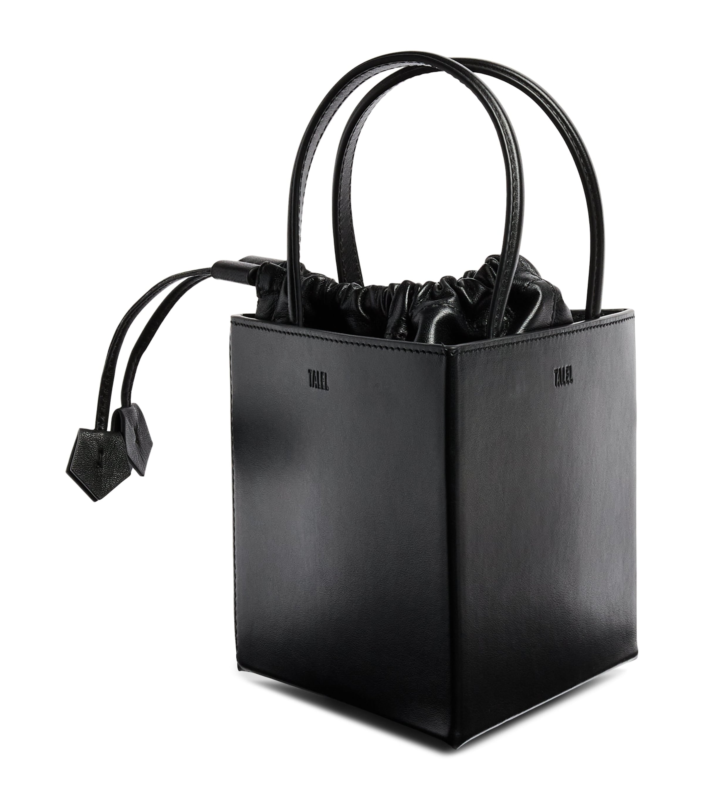 Talel Paris Leather Triangle Top-Handle Bag Black