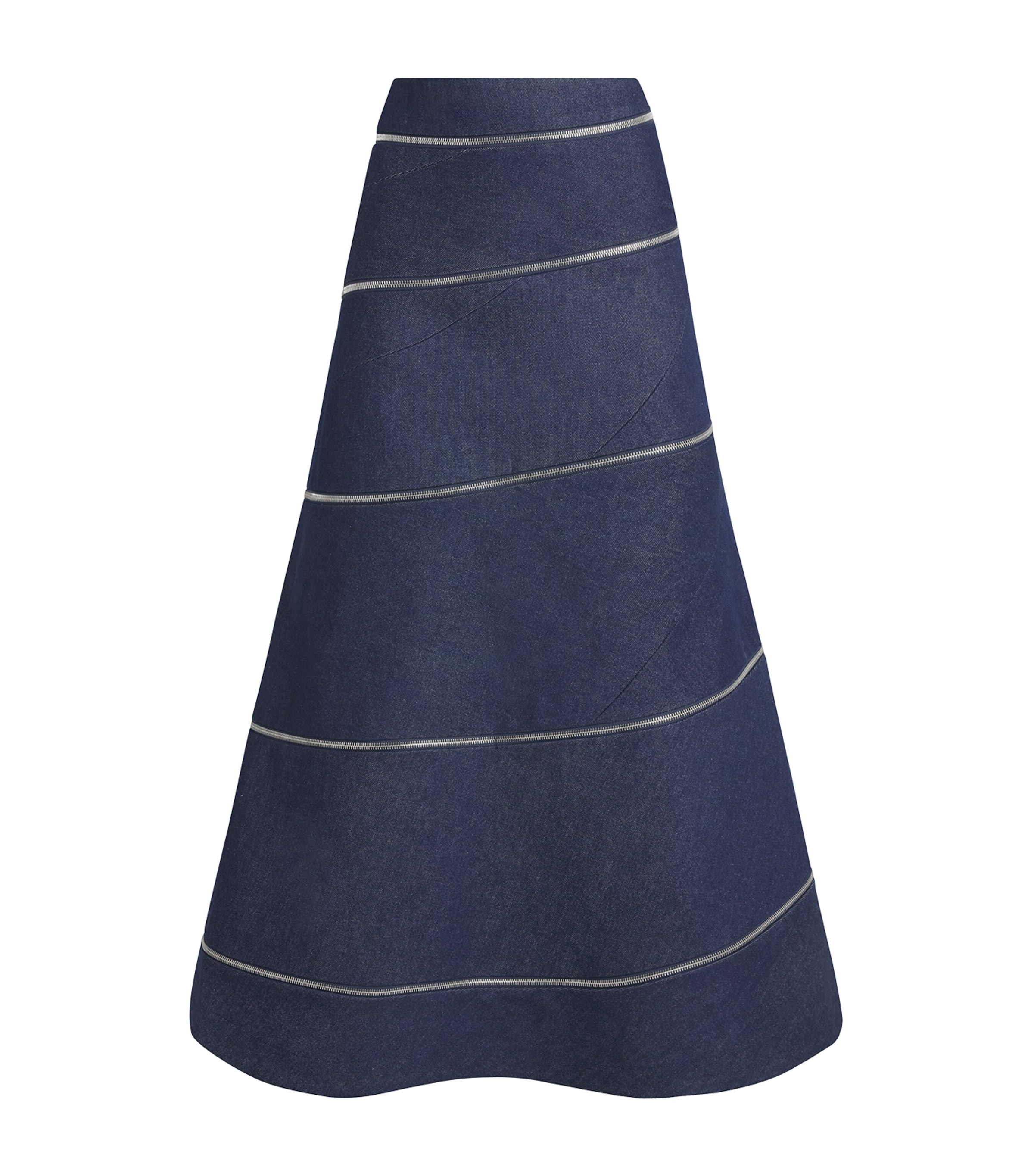 A.W.A.K.E. Mode Womens Zipped Denim Skirt Indigo Rinse Wash