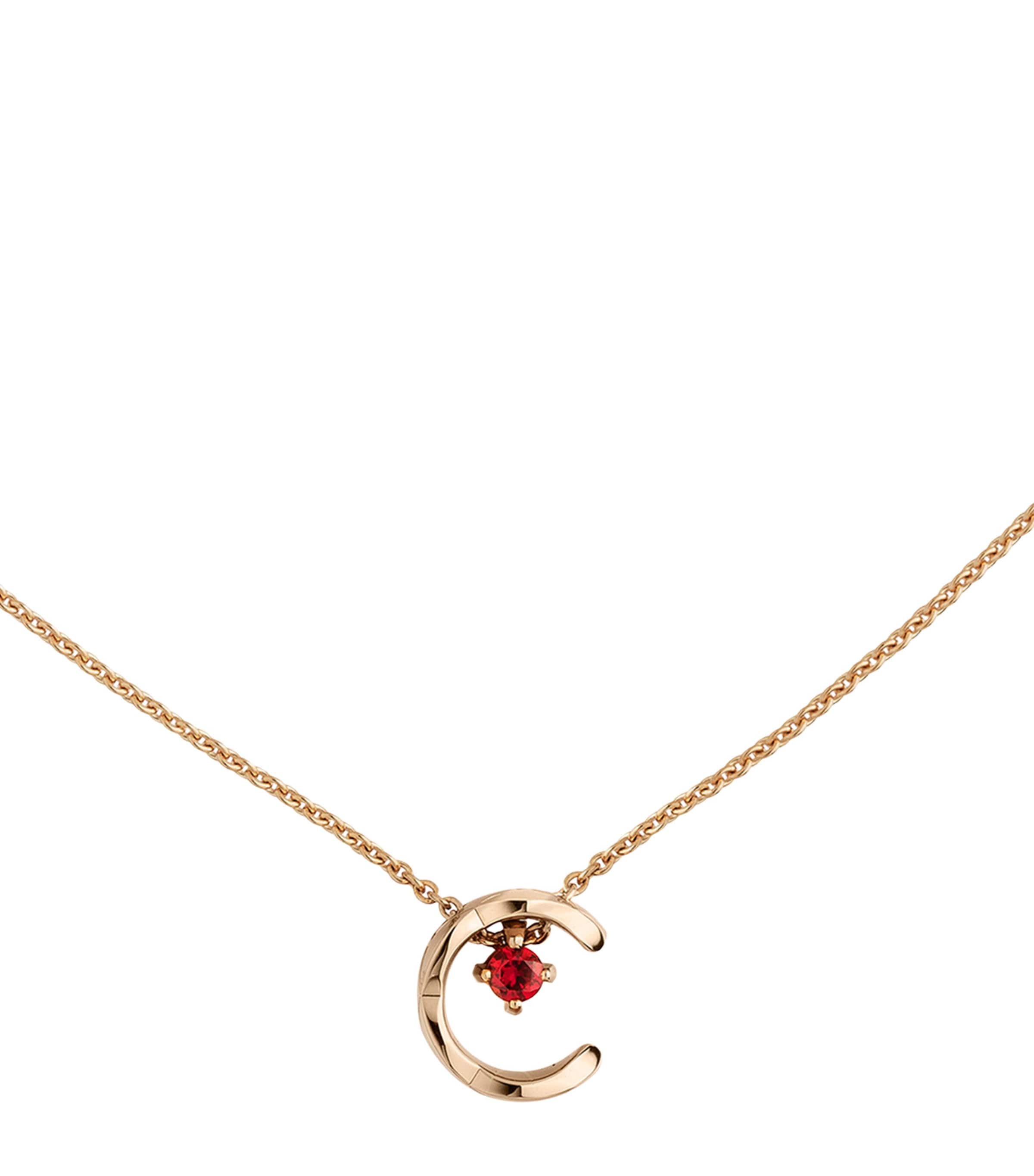 Beige Gold and Ruby Coco Crush Necklace