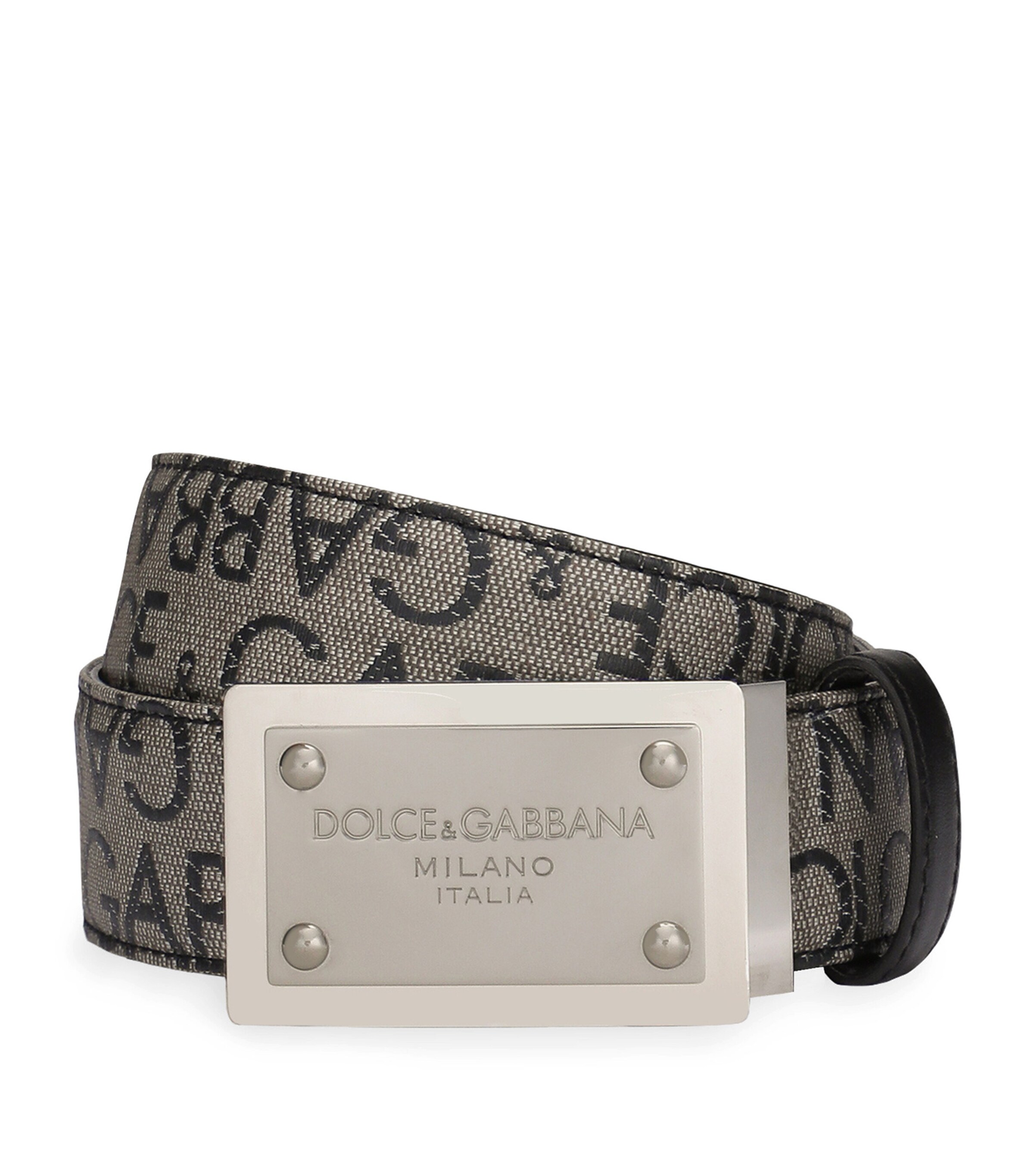 小物 D&G DOLCE&GABBANA eyelet leather belt DOLCE & GABBANA D&G Logo Gold Buckle Thin Narrow Belt Black