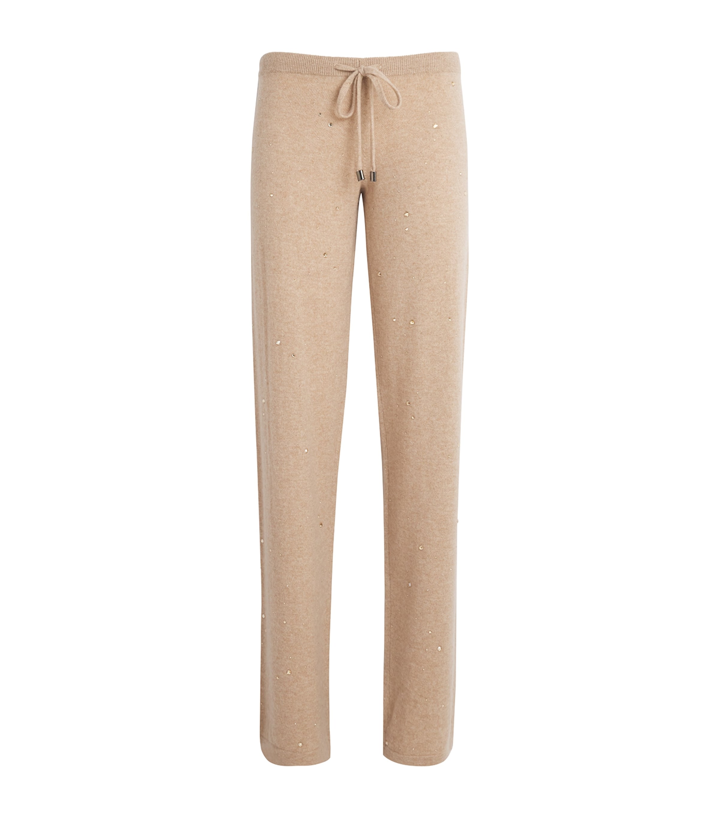 William Sharp Womens Cashmere Crystal-Embellished Sweatpants Mid Brwn Gldn Shdw
