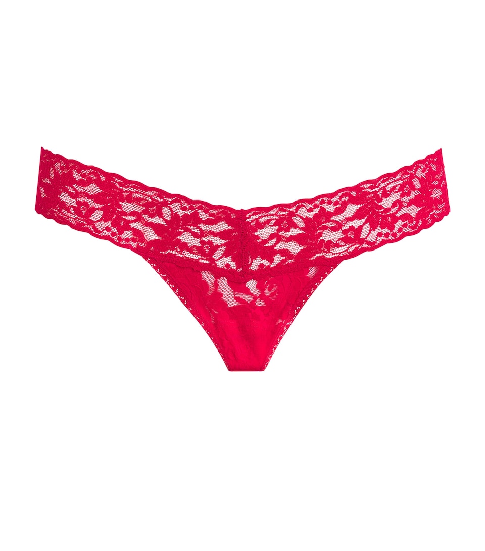 Hanky Panky Womens Lace Low-Rise Thong Red