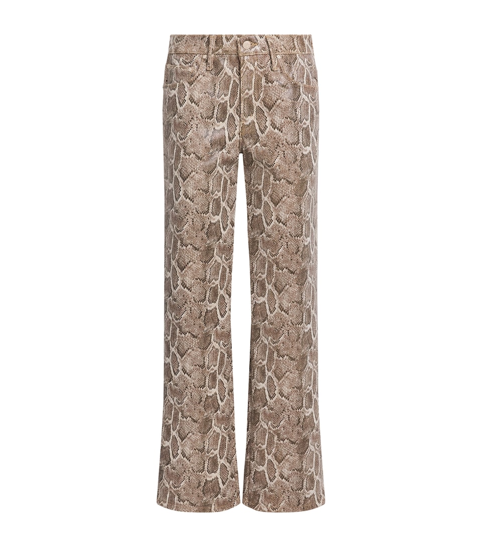 MOTHER Womens The Maven Sneak High-Rise Straight Jeans Royal Serpent