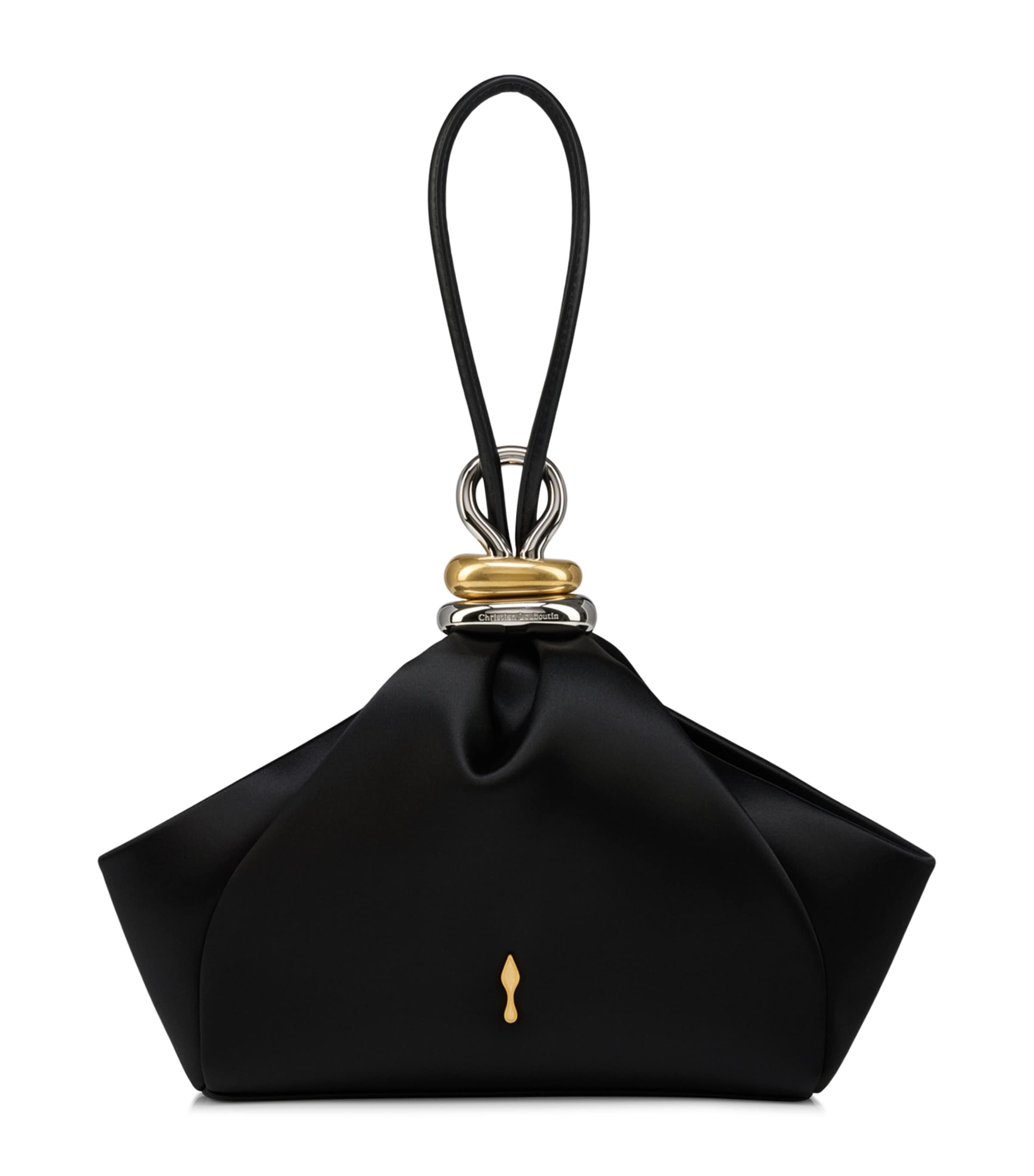Christian Louboutin Sabrina Pouch Small Neoprene Satin Clutch Bag
