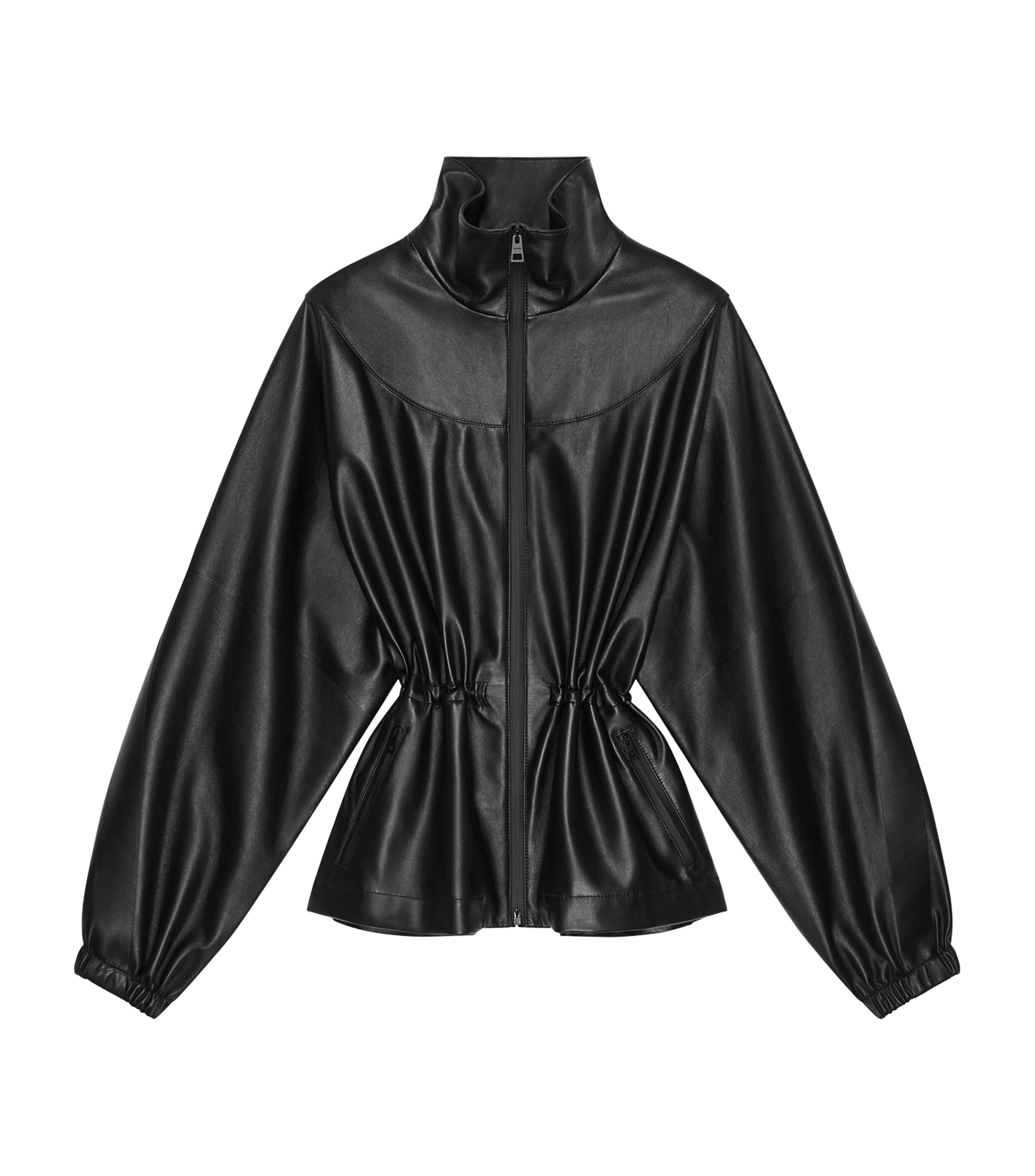 Givenchy Womens Gathered Leather Jacket